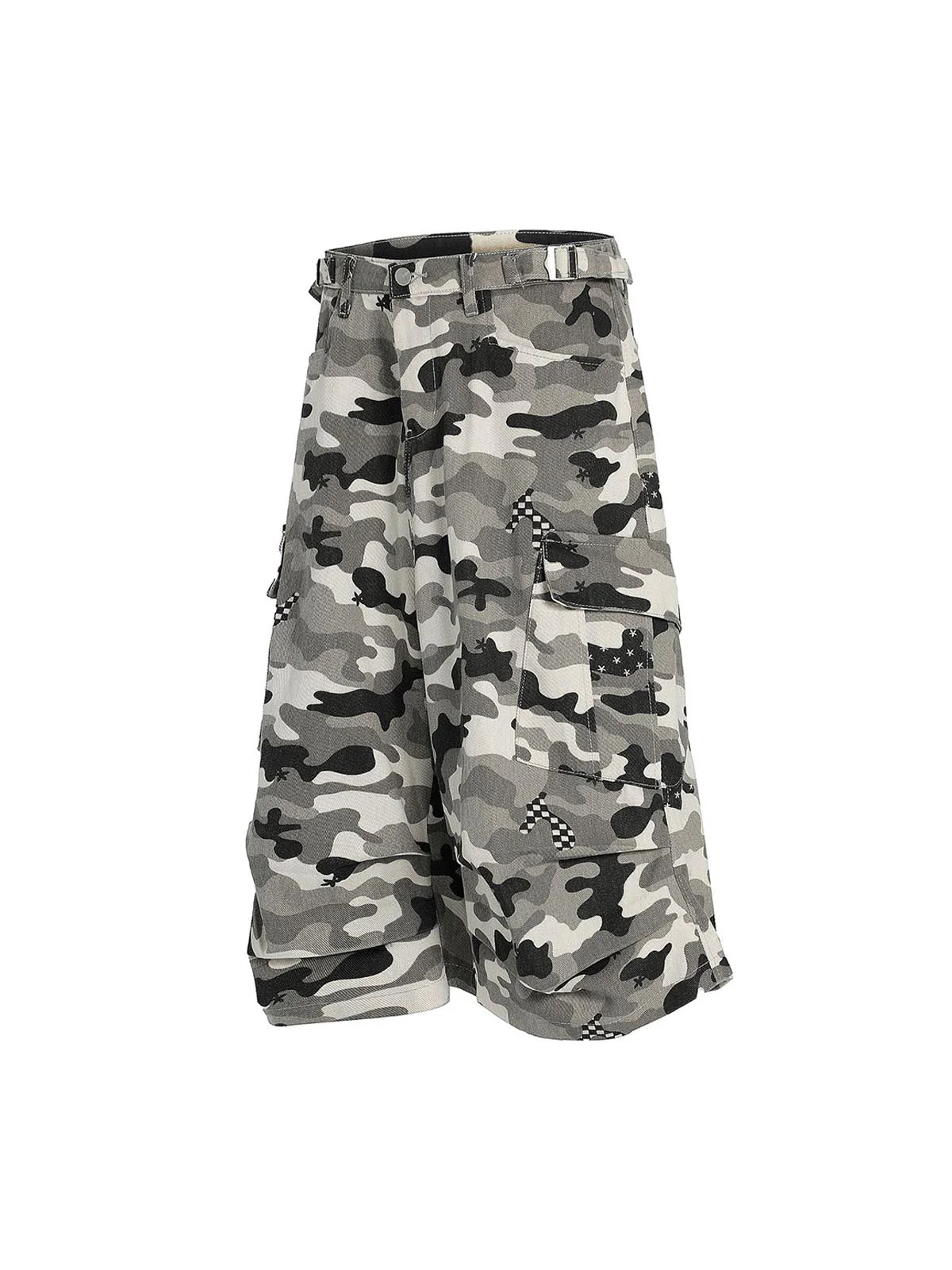 Camouflage Multi-pocket Cargo Jorts - 2429 - Image 2