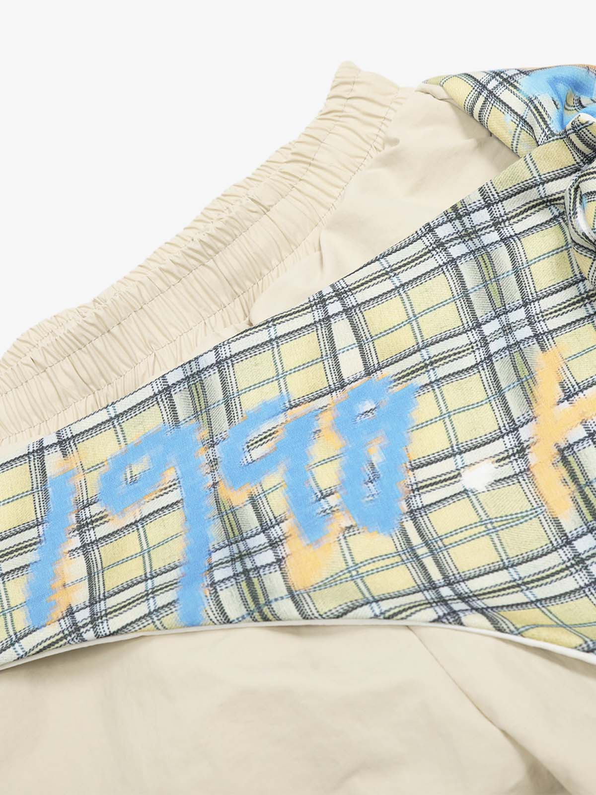 Contrast Graffiti Plaid Decorative Patchwork Loose Casual Pant - Image 9