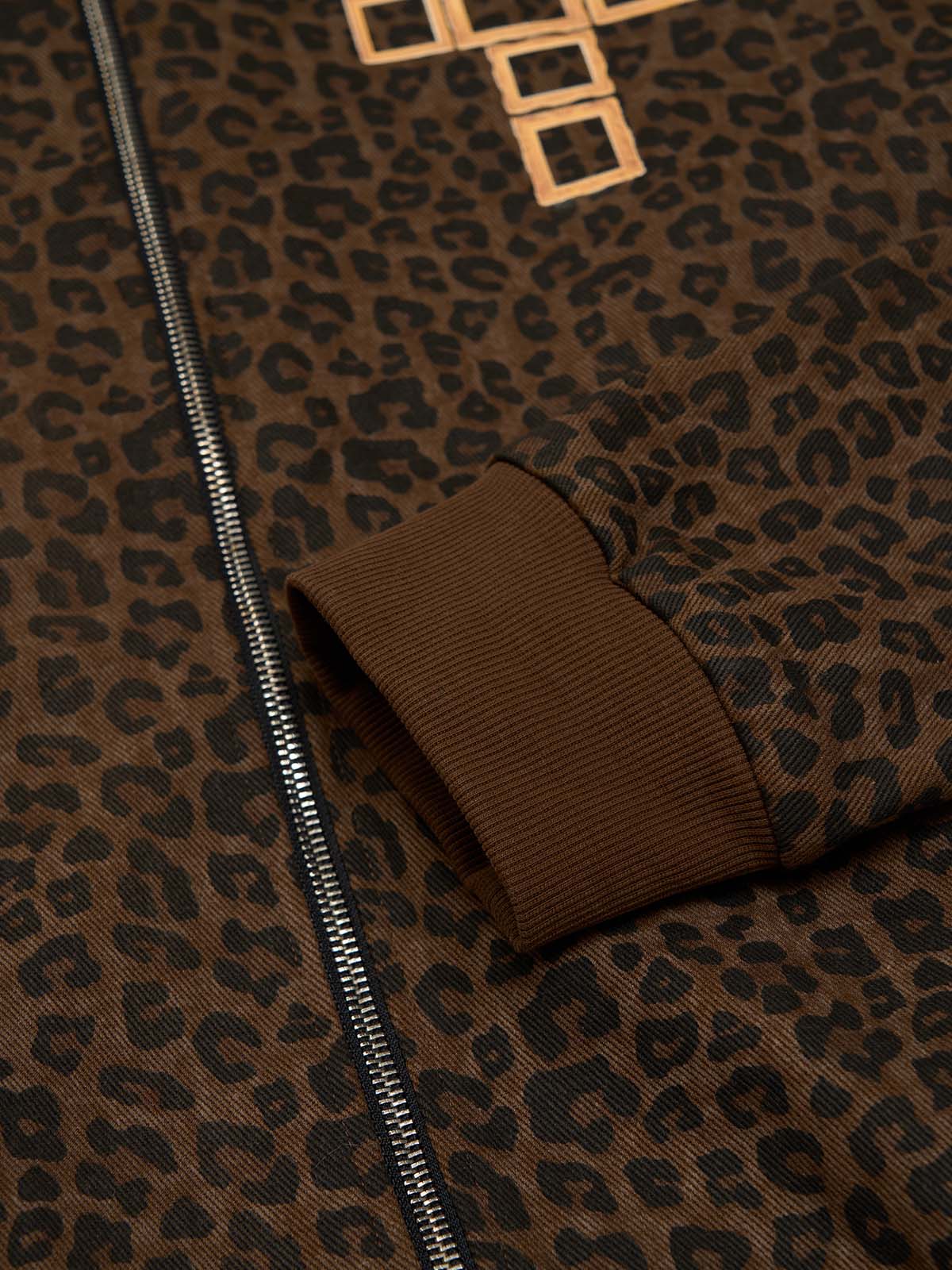 Cross Frame Leopard Print Baseball Jacket - Image 15