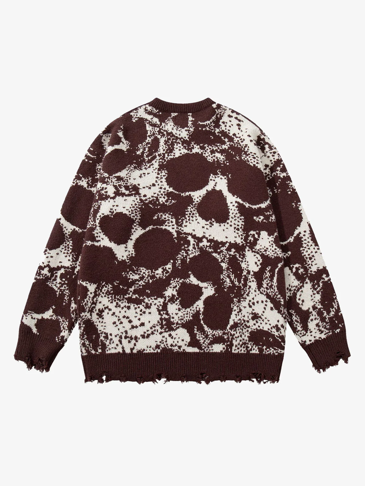 Dark Street Skull Frayed Hem Sweater - Image 10