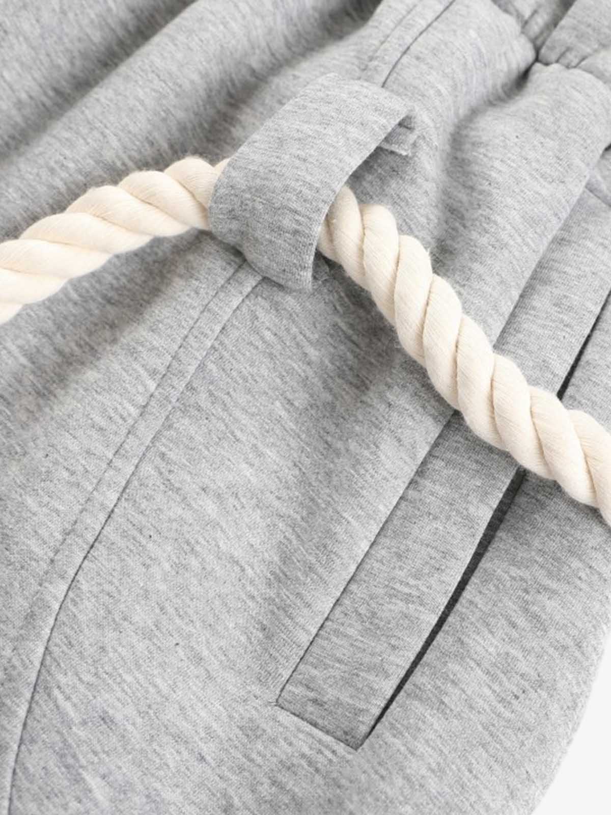 Decorative Rope Detail Wide Leg Sweatpants - Image 8