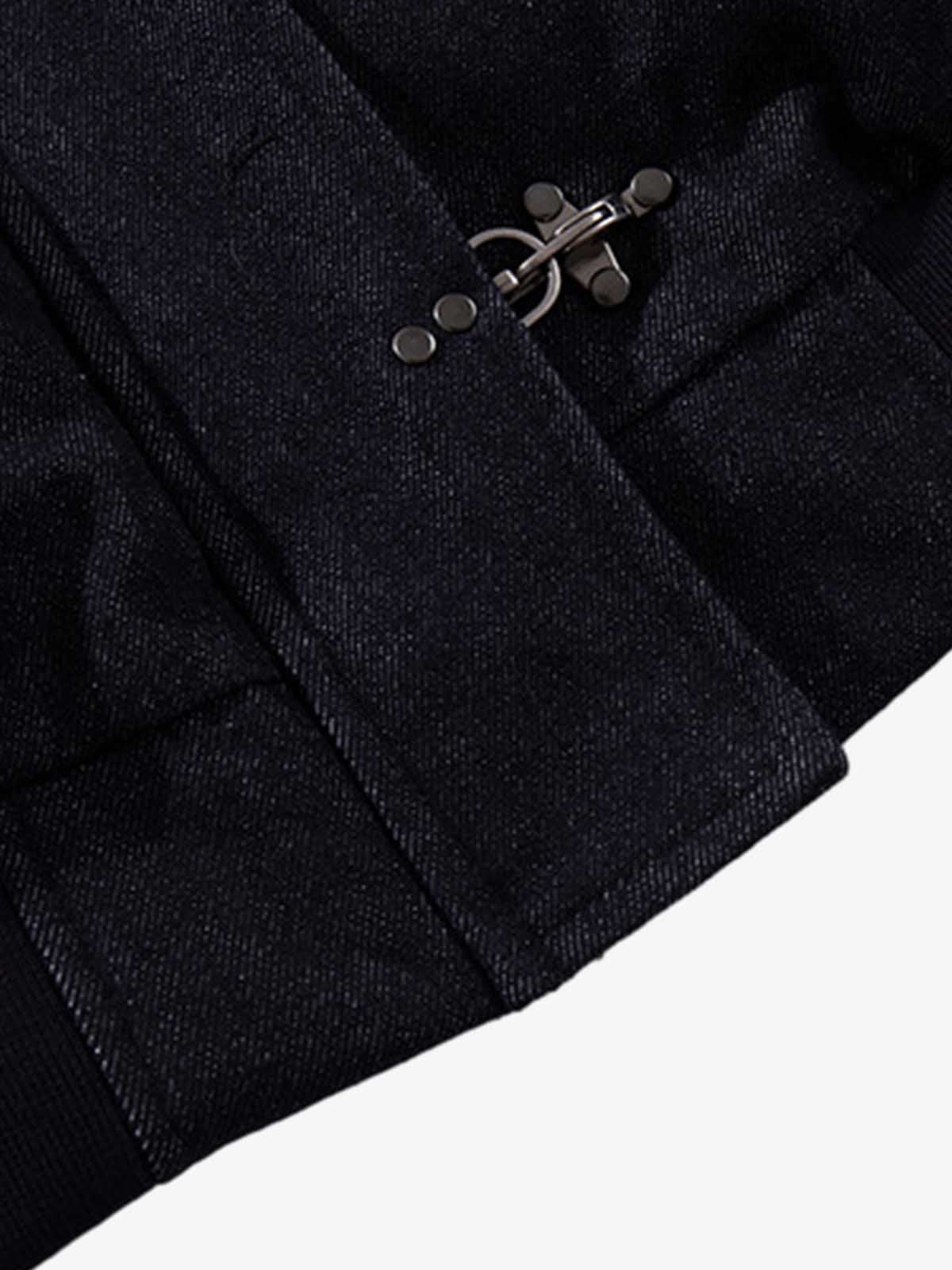 Denim Toggle Detail Bomber Jacket - Image 3