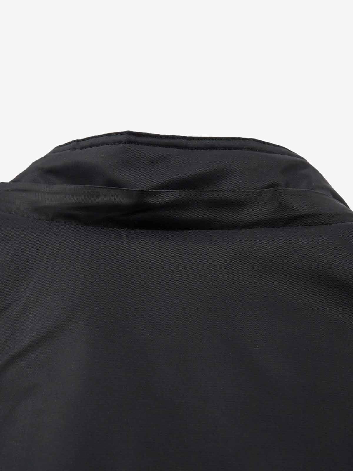 Detachable Faux Fur Collar Ruched Sleeve Bomber Jacket - Image 12