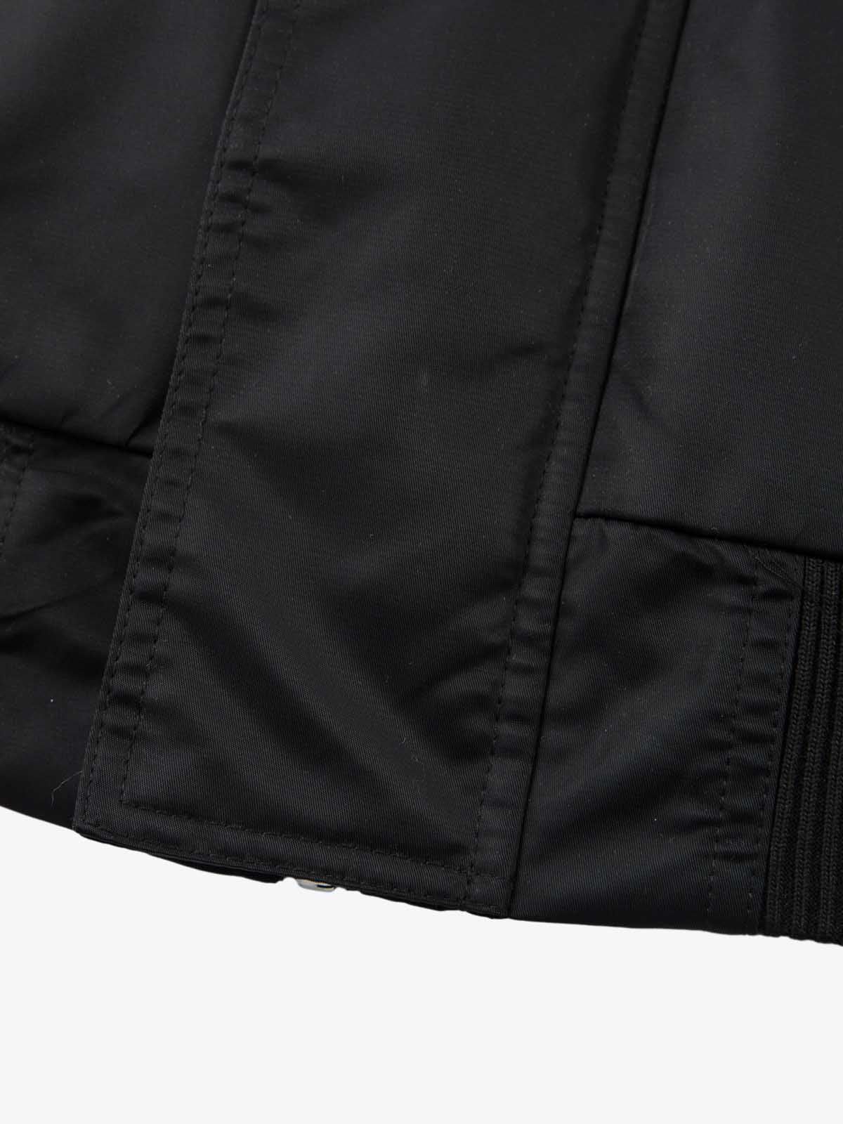 Detachable Faux Fur Collar Ruched Sleeve Bomber Jacket - Image 16