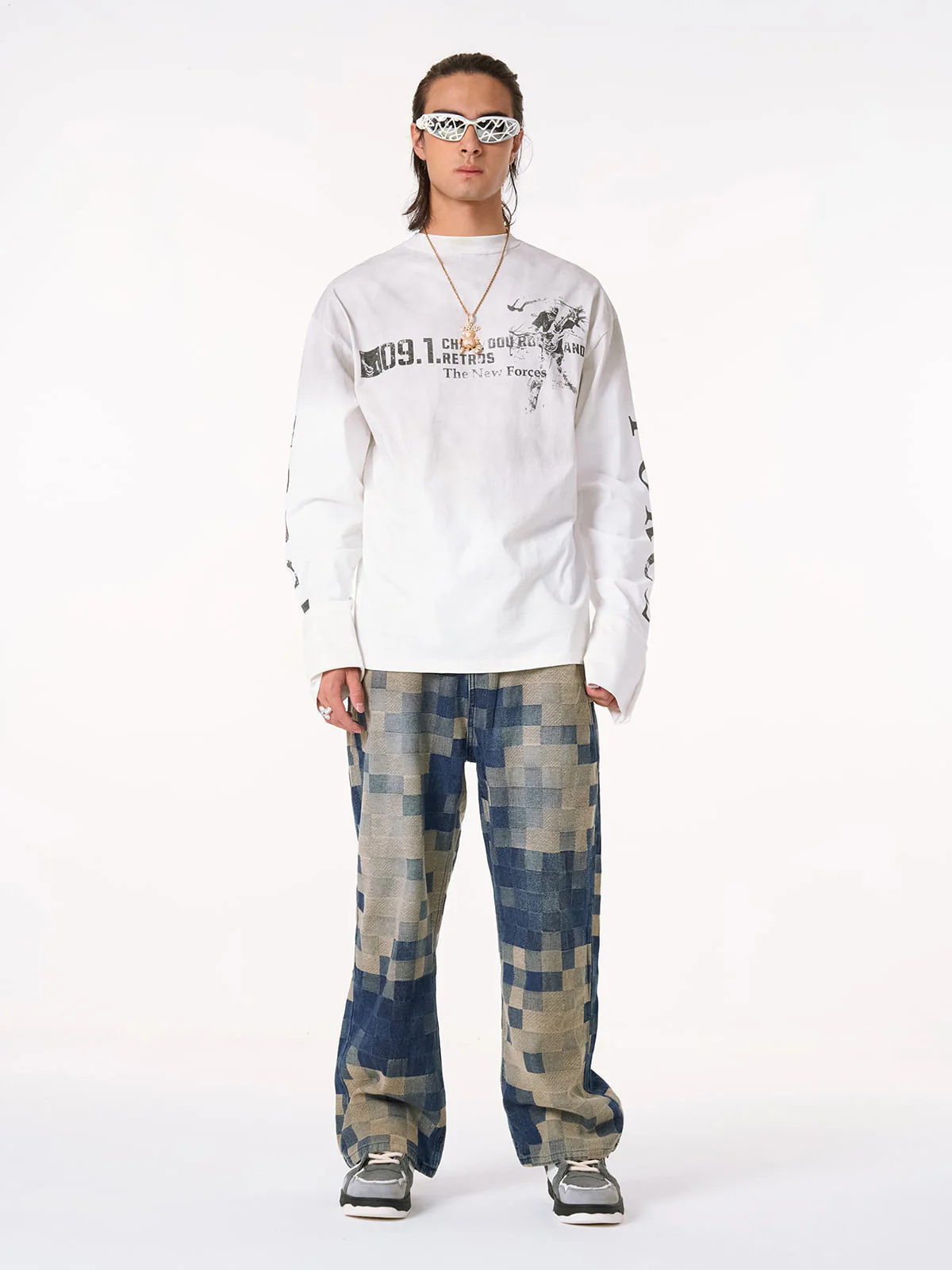 Distressed NO. 09 Long Sleeve T-Shirt - Image 14