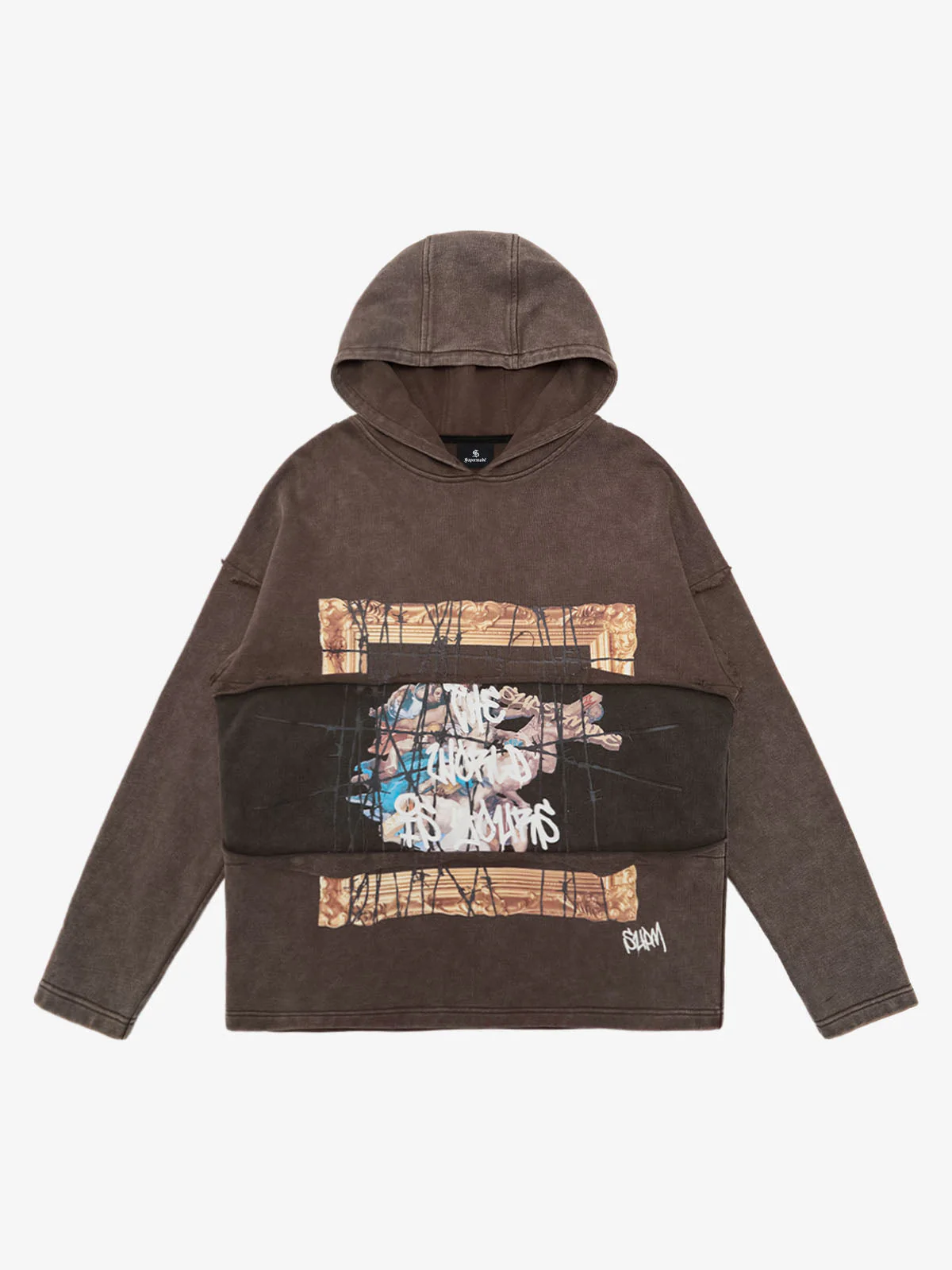 Distressed Thorn Destruction Painting Hooded Sweatshirt - Image 2