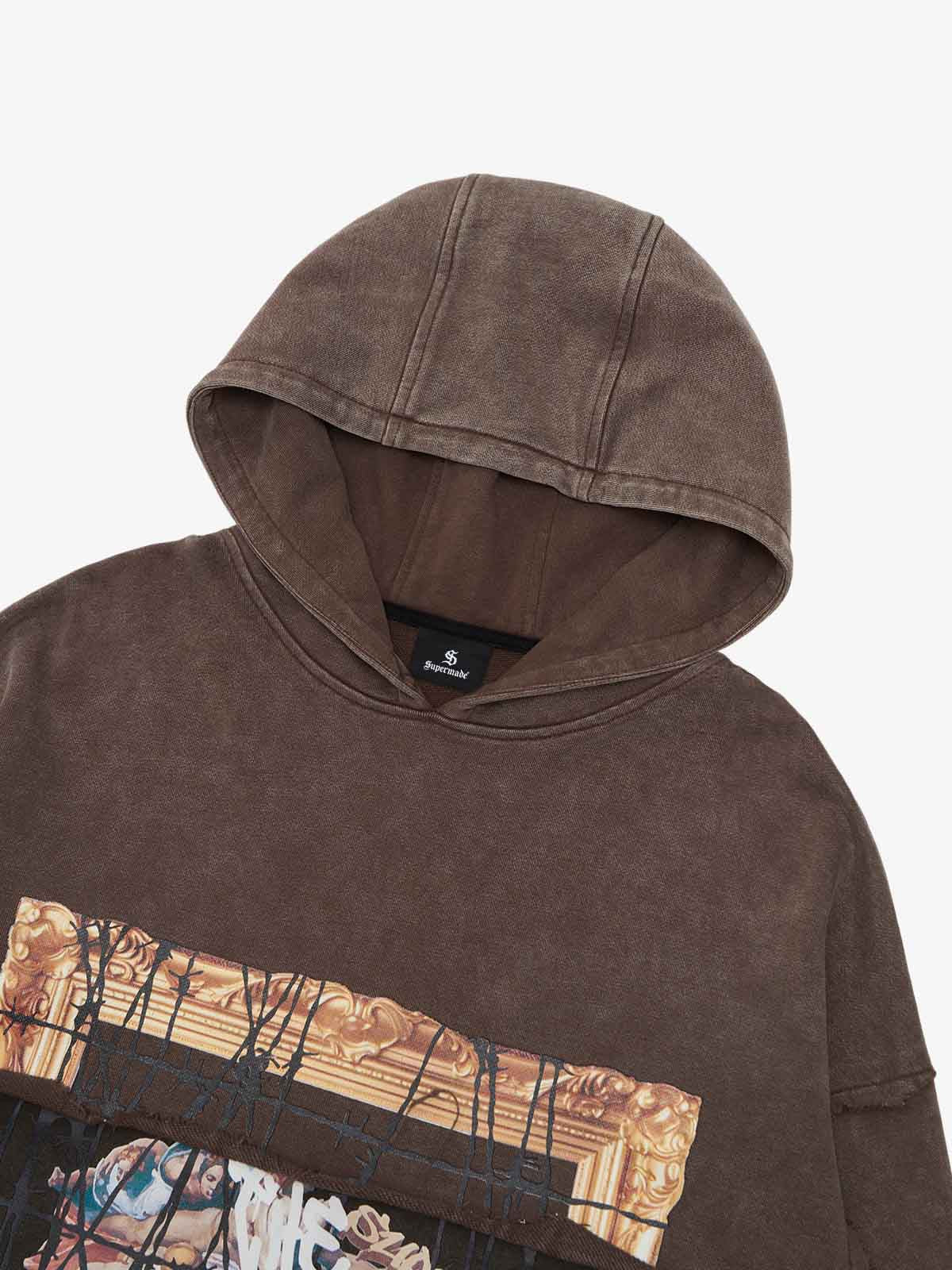 Distressed Thorn Destruction Painting Hooded Sweatshirt - Image 9