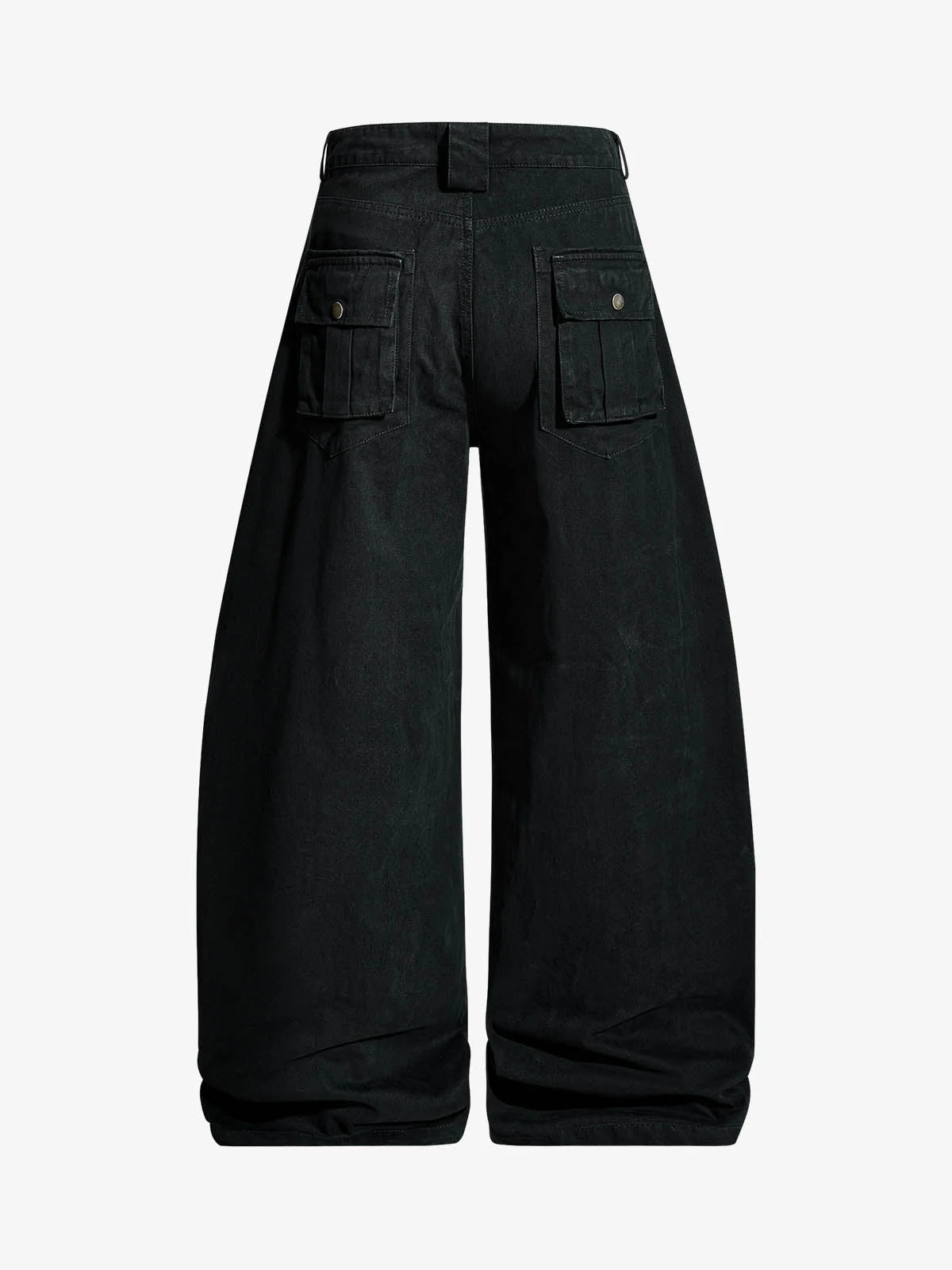 Draped Fabric Accessories Deconstructed Wide Leg Cargo Pants - Image 7