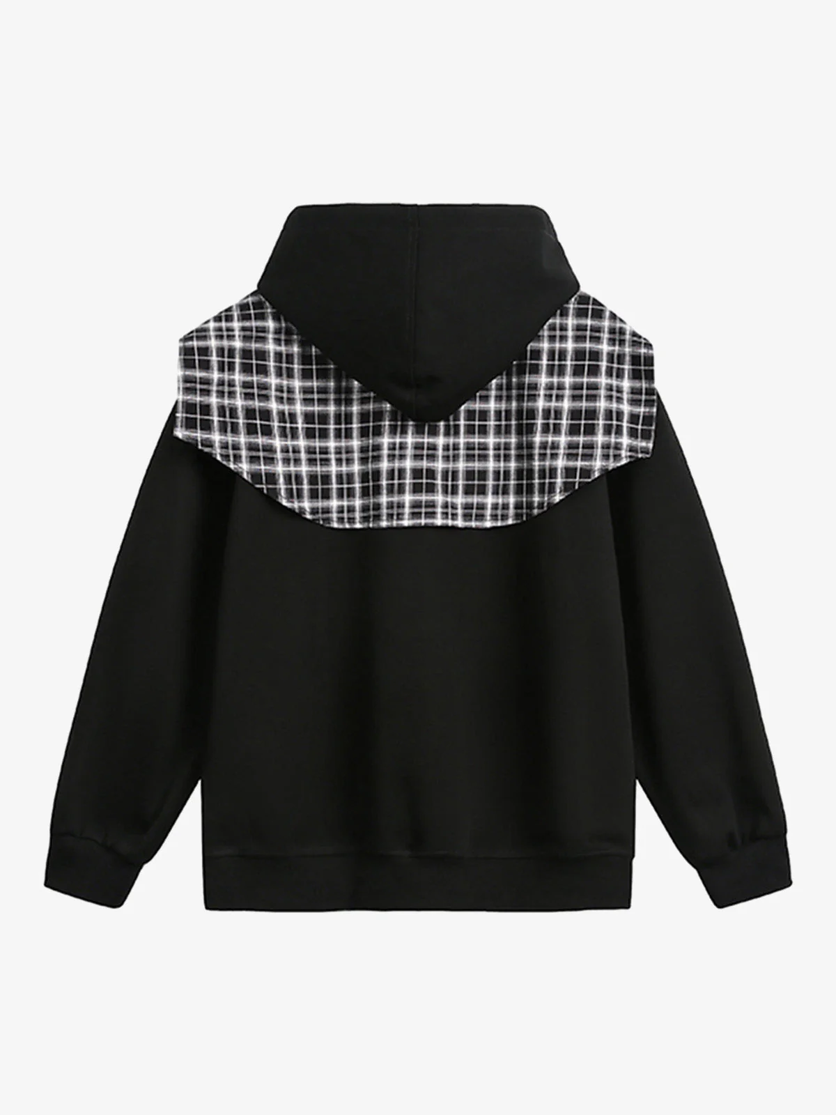 Fake Two-Piece Plaid Shirt Scarf Design Hoodie - Image 11