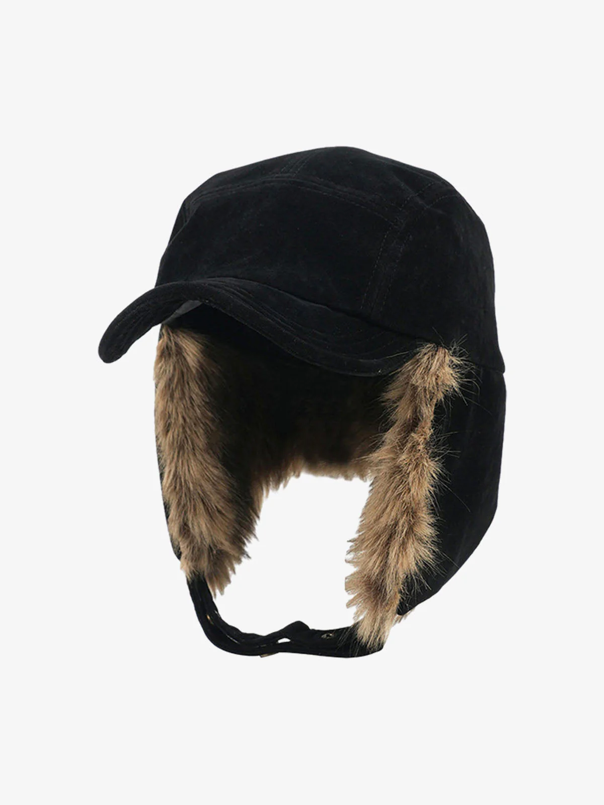 Faux Fur Earflap Suede Trapper Hat - Image 5