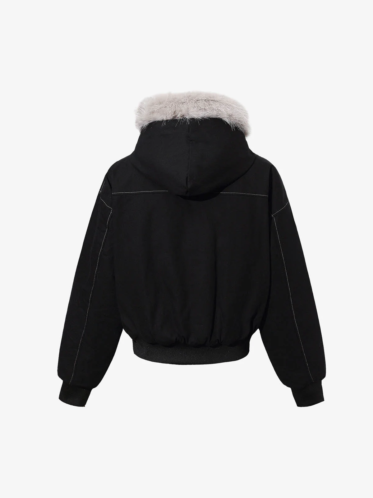 Faux Fur Hooded Padded Bomber Jacket - Image 7