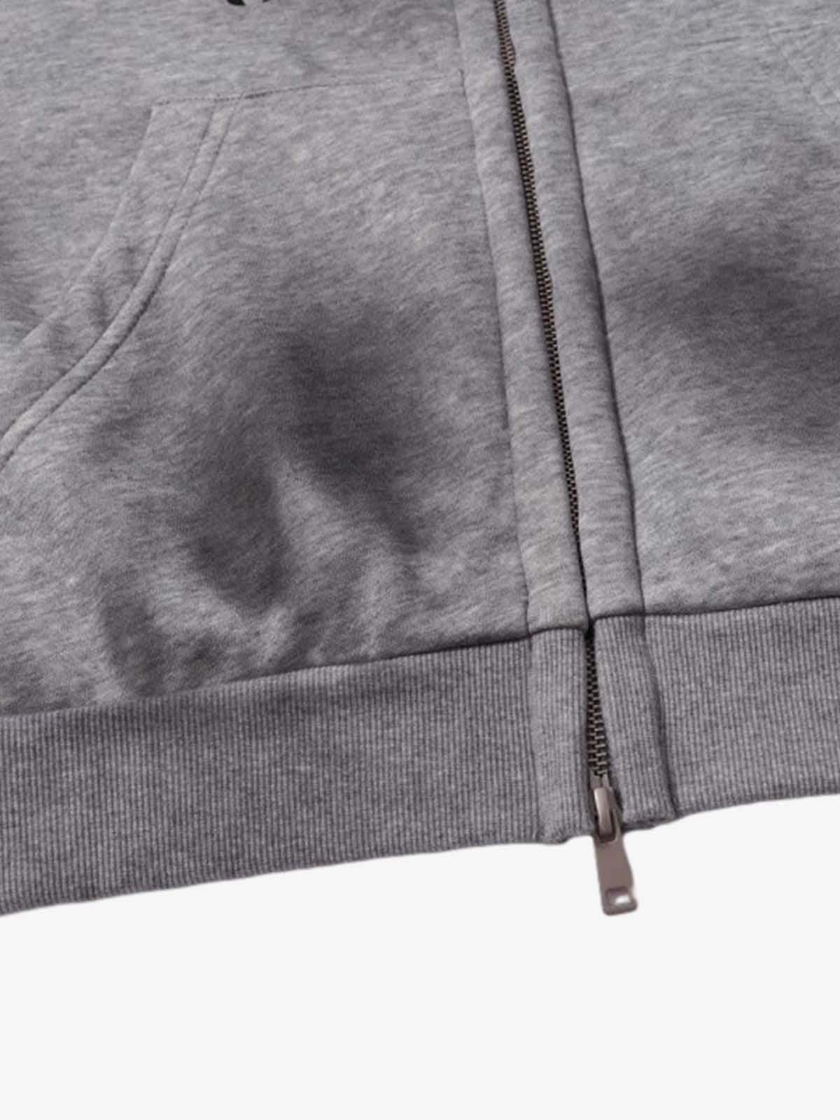 Full Zip Mask Eye Opening Glove Sleeve Graphic Hoodie - Image 12