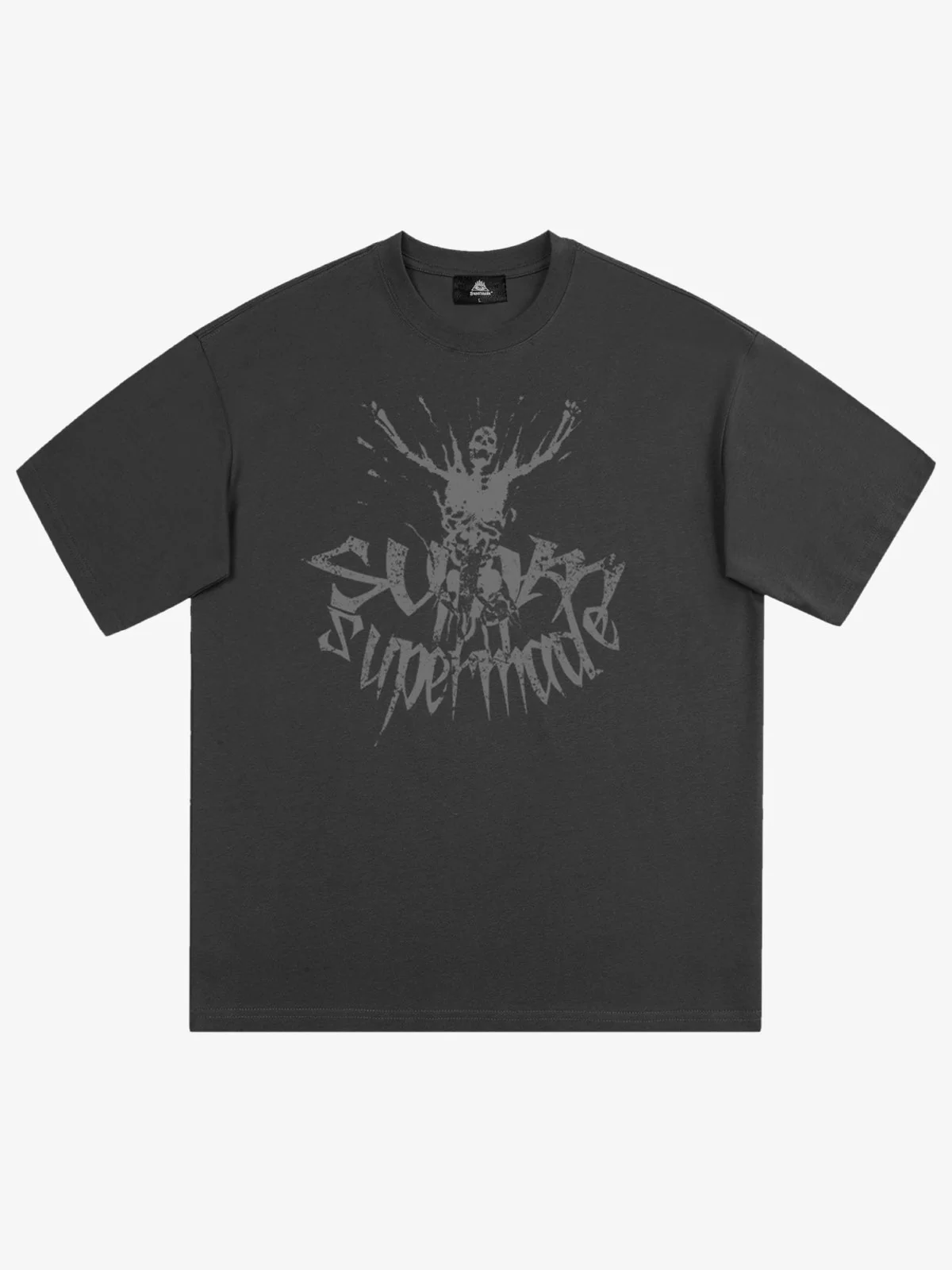 Gothic Skull Distressed Letter T-Shirt - Image 3