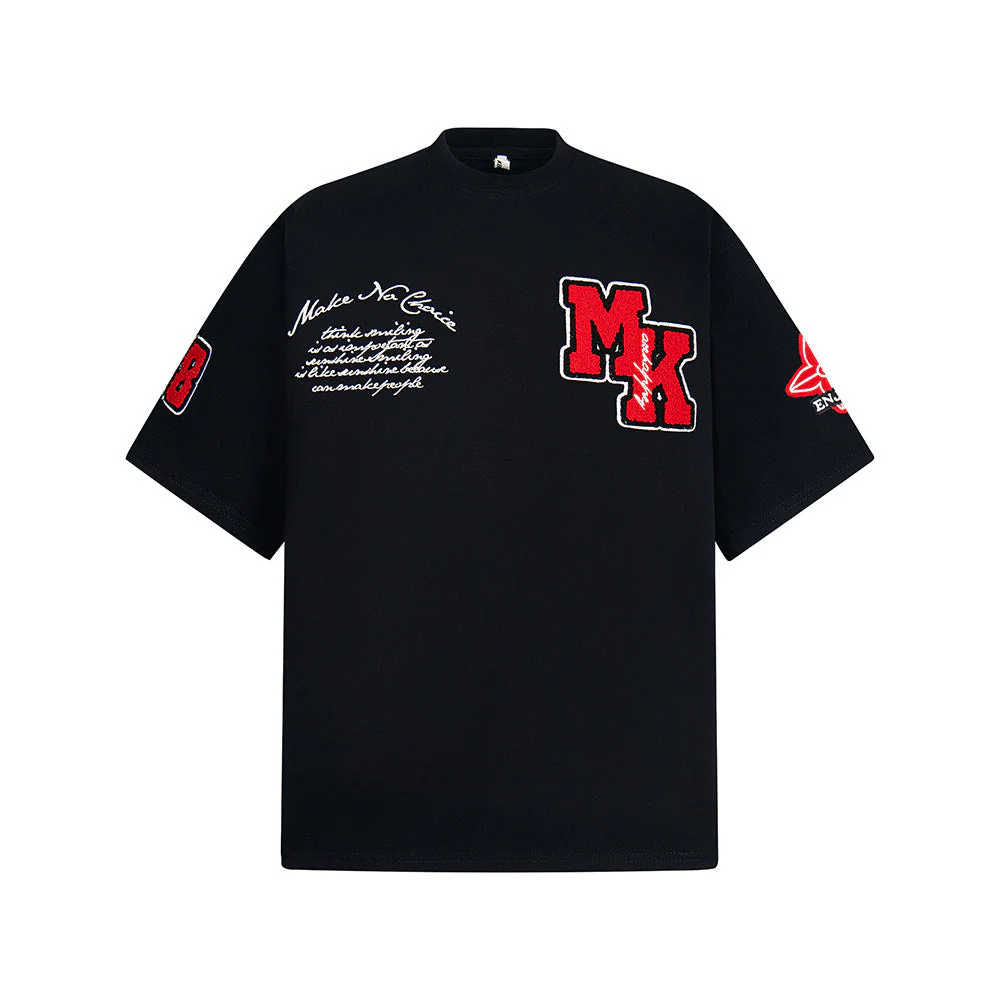 Heavy Embroidery Patch Embroidered T-Shirt - Image 3