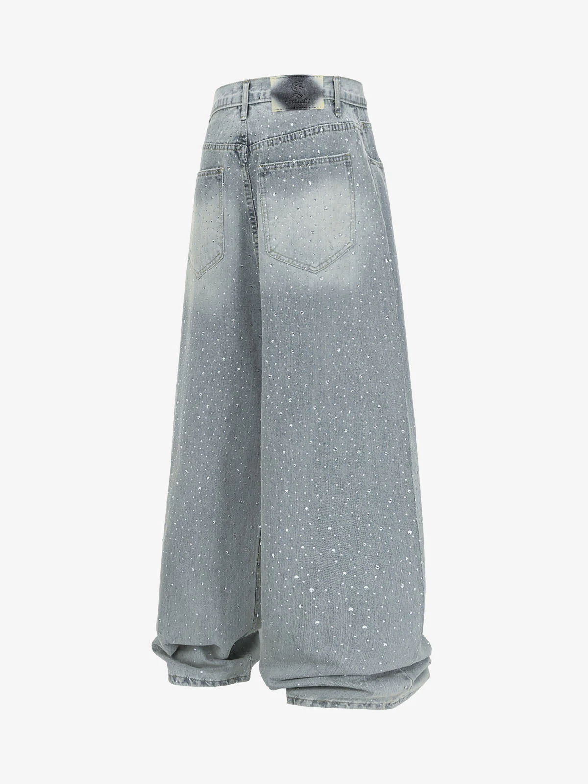 High Street Baggy Wide-Leg Diamond Jeans - 2500 - Image 2