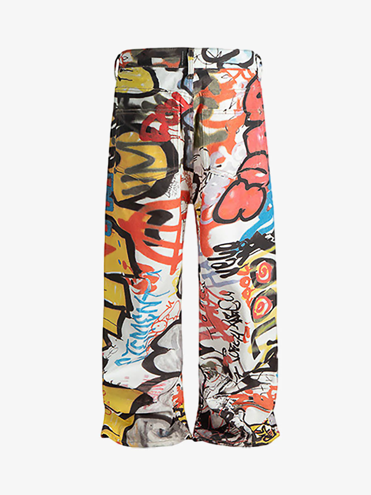 High Street Digital Print Graffiti Wide-Leg Jeans - Image 2