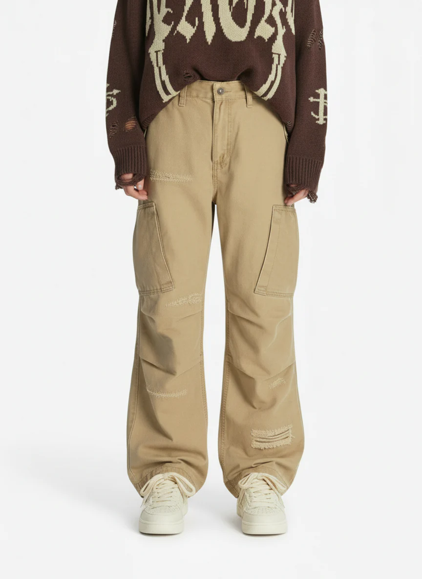 High Street Letter Jacquard Ripped Tassel Sweater - Image 6