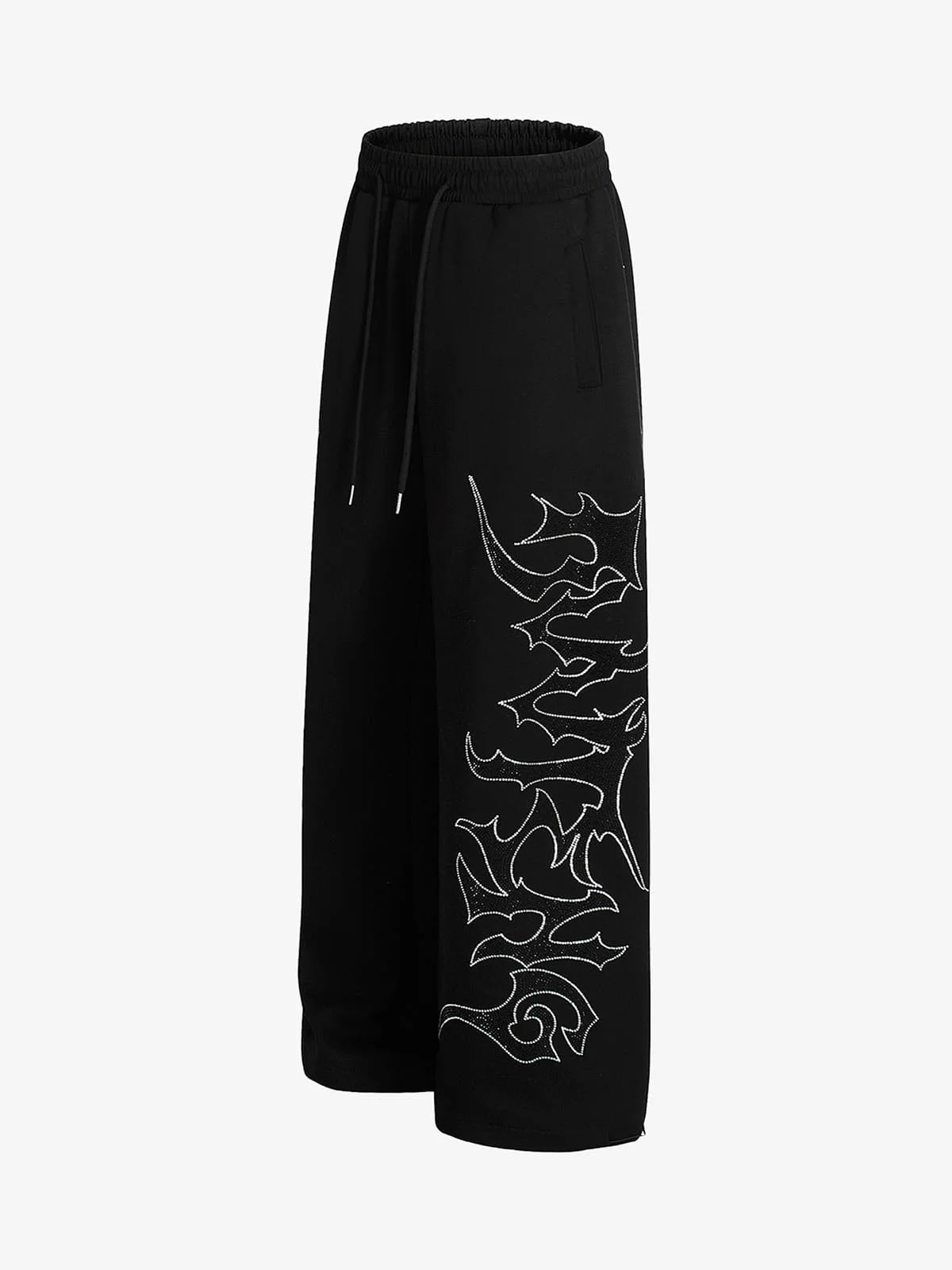High Street Rhinestone Hip-hop Wide-leg Sweatpants - Image 10