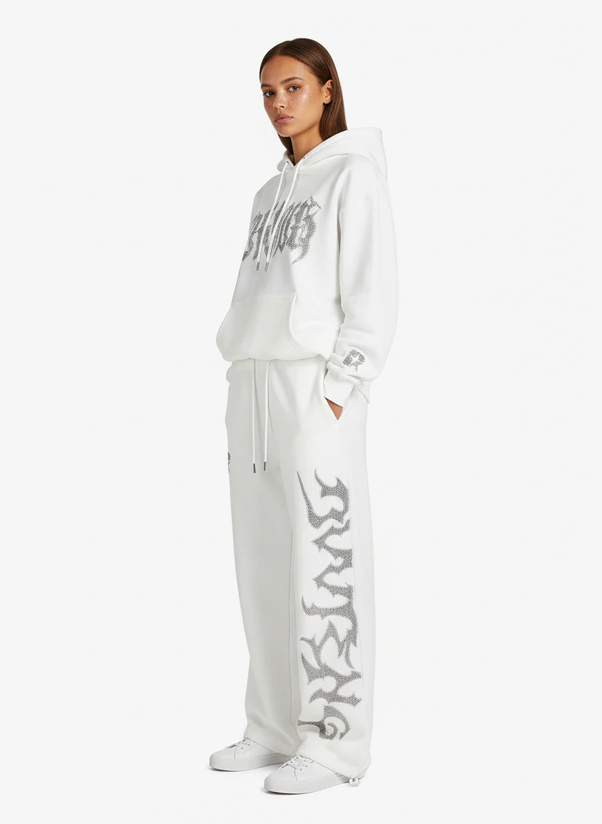 High Street Rhinestone Hip-hop Wide-leg Sweatpants - Image 5
