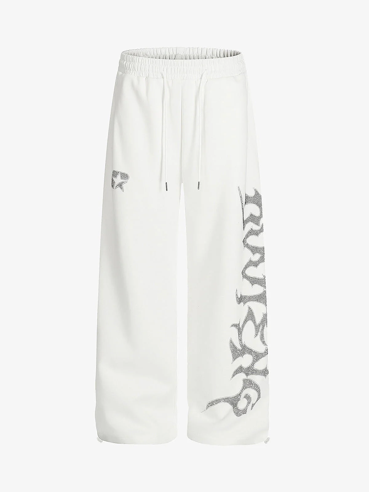High Street Rhinestone Hip-hop Wide-leg Sweatpants - Image 7