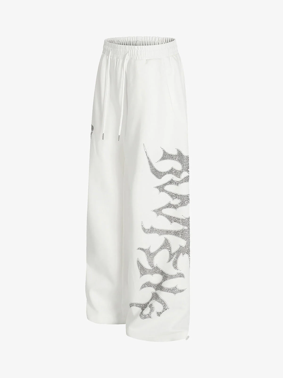 High Street Rhinestone Hip-hop Wide-leg Sweatpants - Image 9