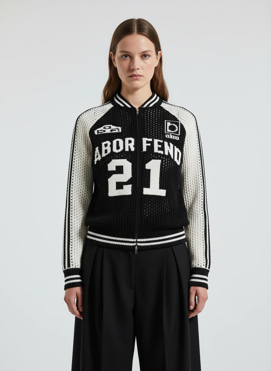 Hollow Knit Sports Zipper Racing Jacket