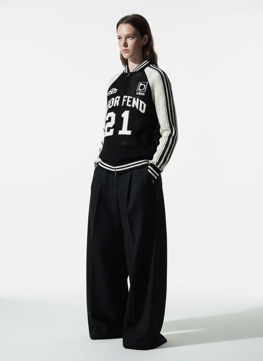 Hollow Knit Sports Zipper Racing Jacket - Image 5