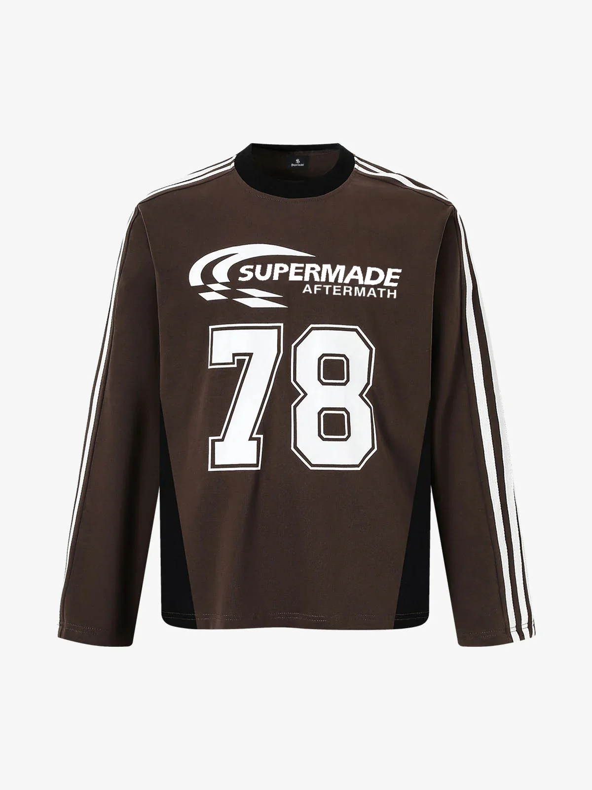 Jersey Digital Print Colorblock Long-Sleeved T-Shirt - Image 2