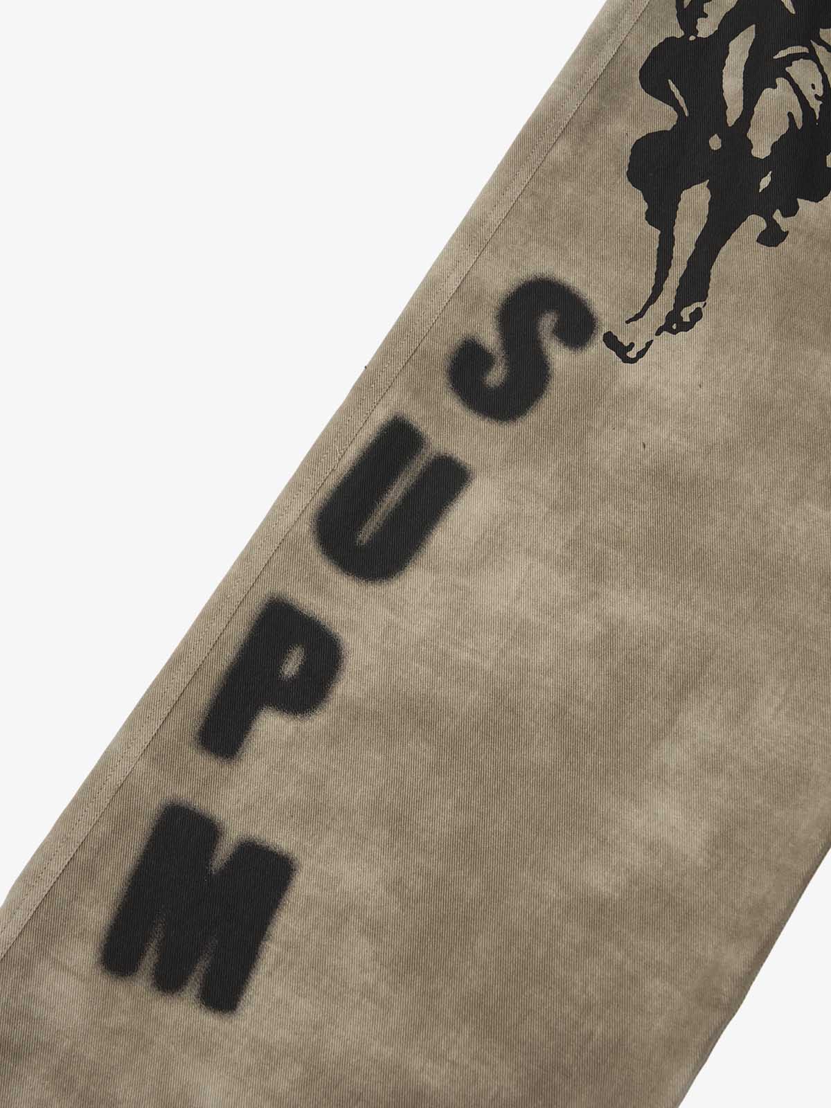 Original Large Cross Angel Print Distressed Jeans - Image 9