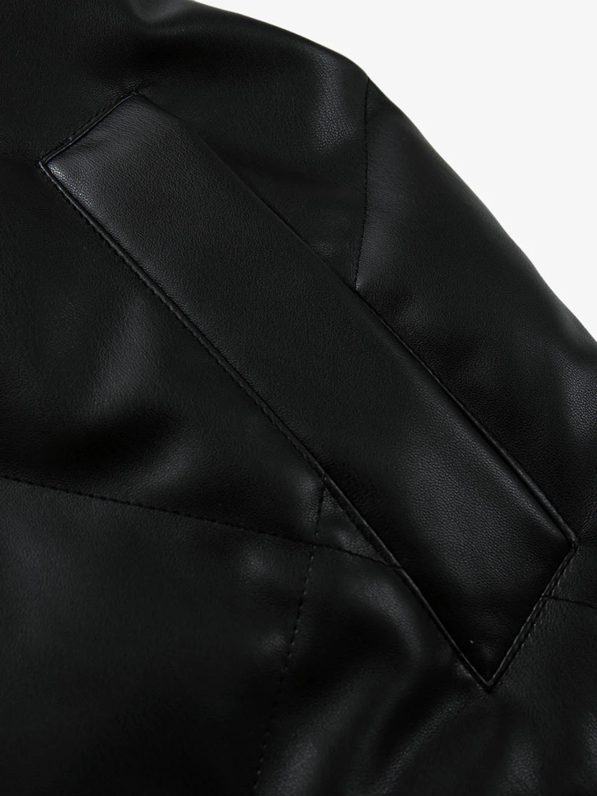 Minimalist Faux Leather Stand Collar Puffer Vest - Image 15