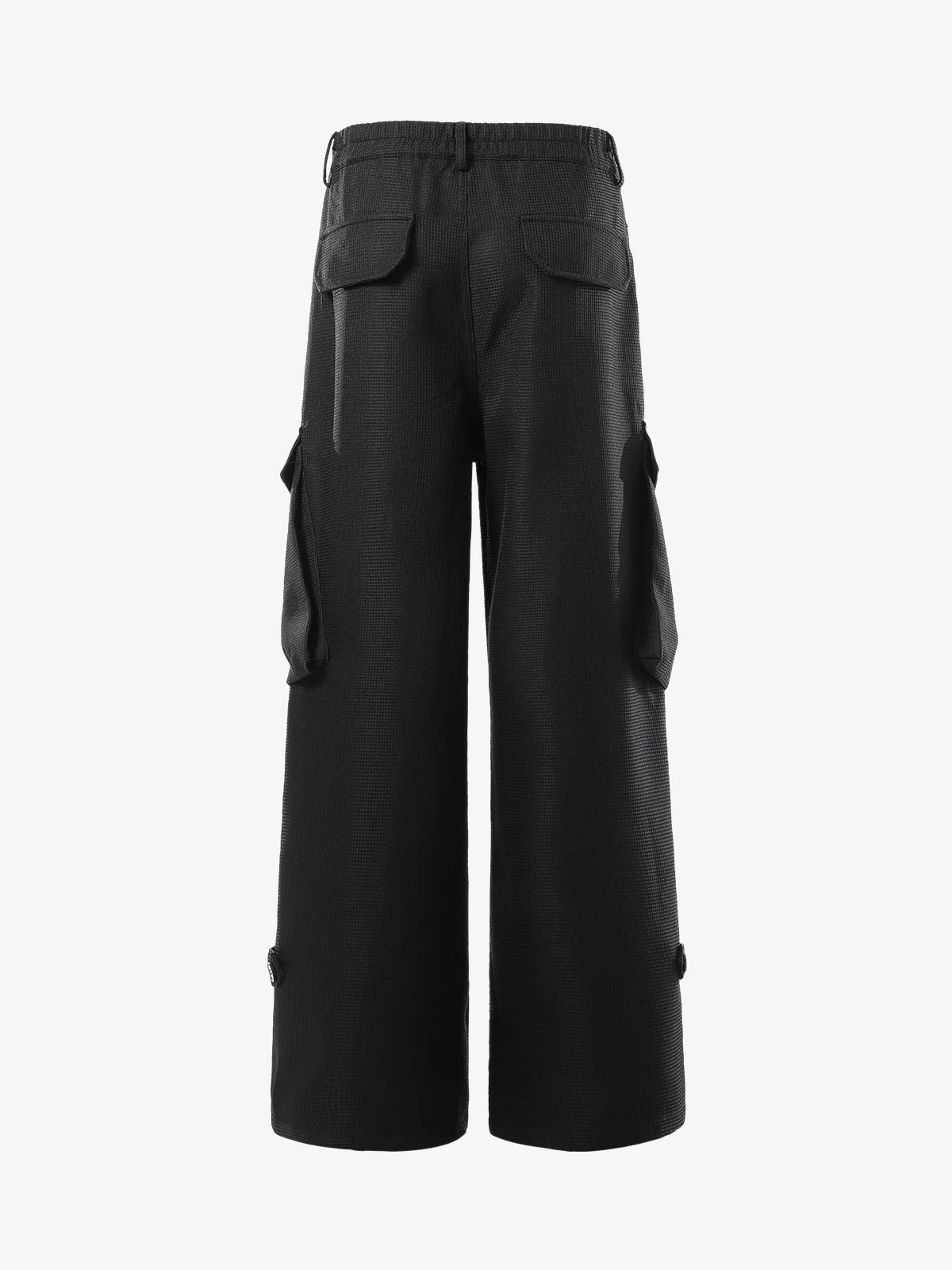 Multi-Pocket Textured Fabric Flared Pants - Image 3