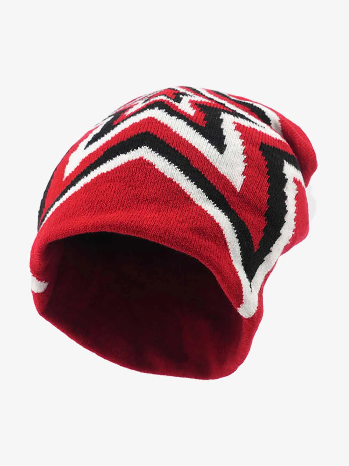 Multiclolor Star Pattern Knit Beanie Hat - Image 2