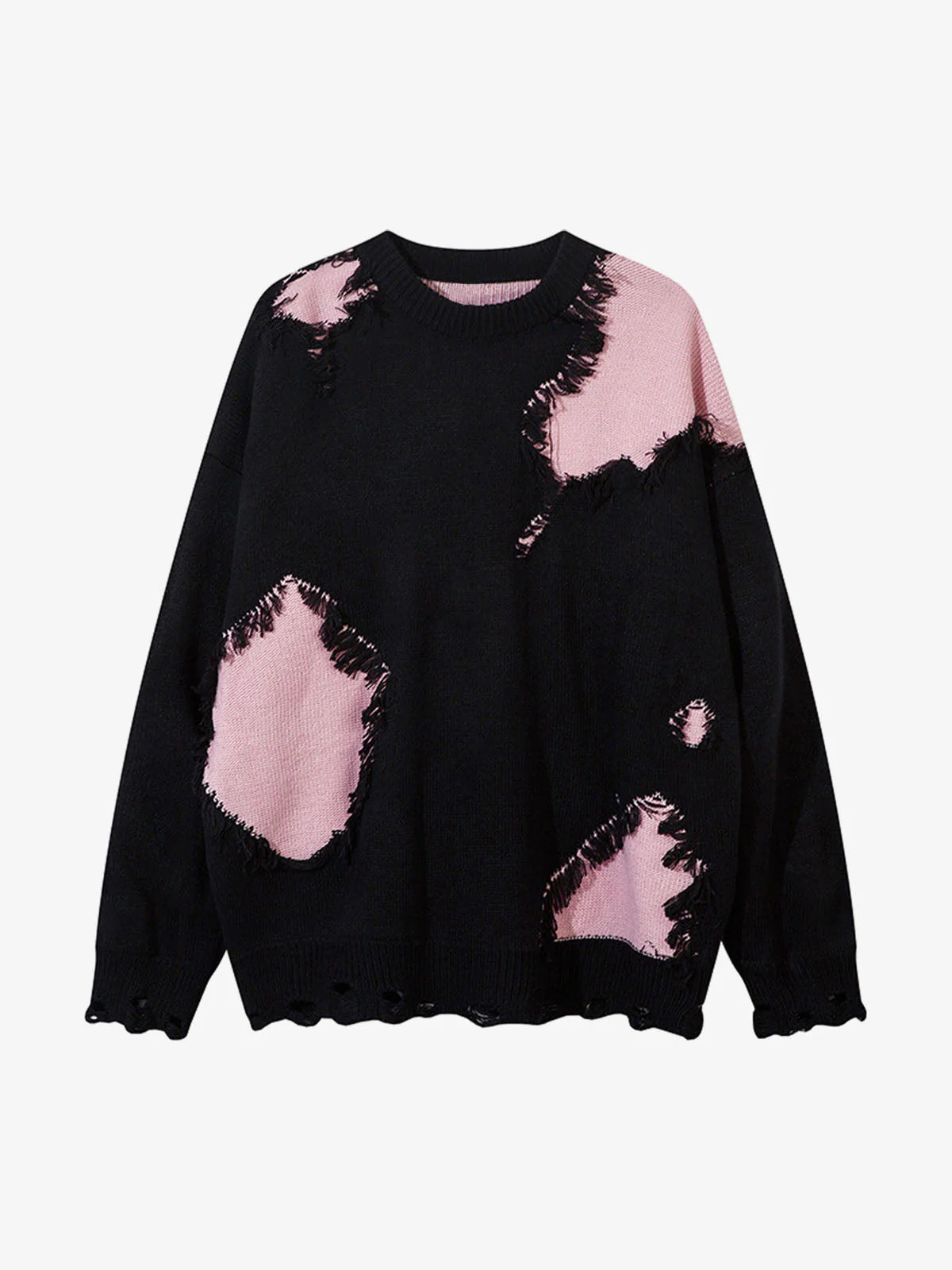 Niche Raw Edge Fringed Knit Sweater - Image 2