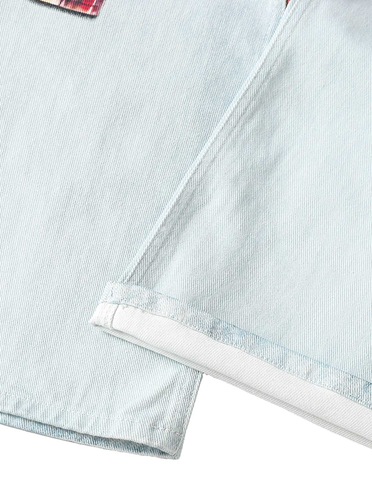 Plaid Print Baggy Jeans - Image 6
