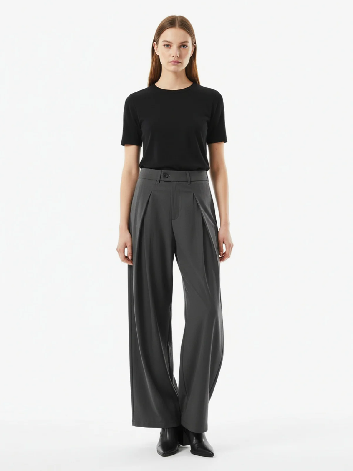 Pleated Drape Bootcut Suit Pants - Image 4