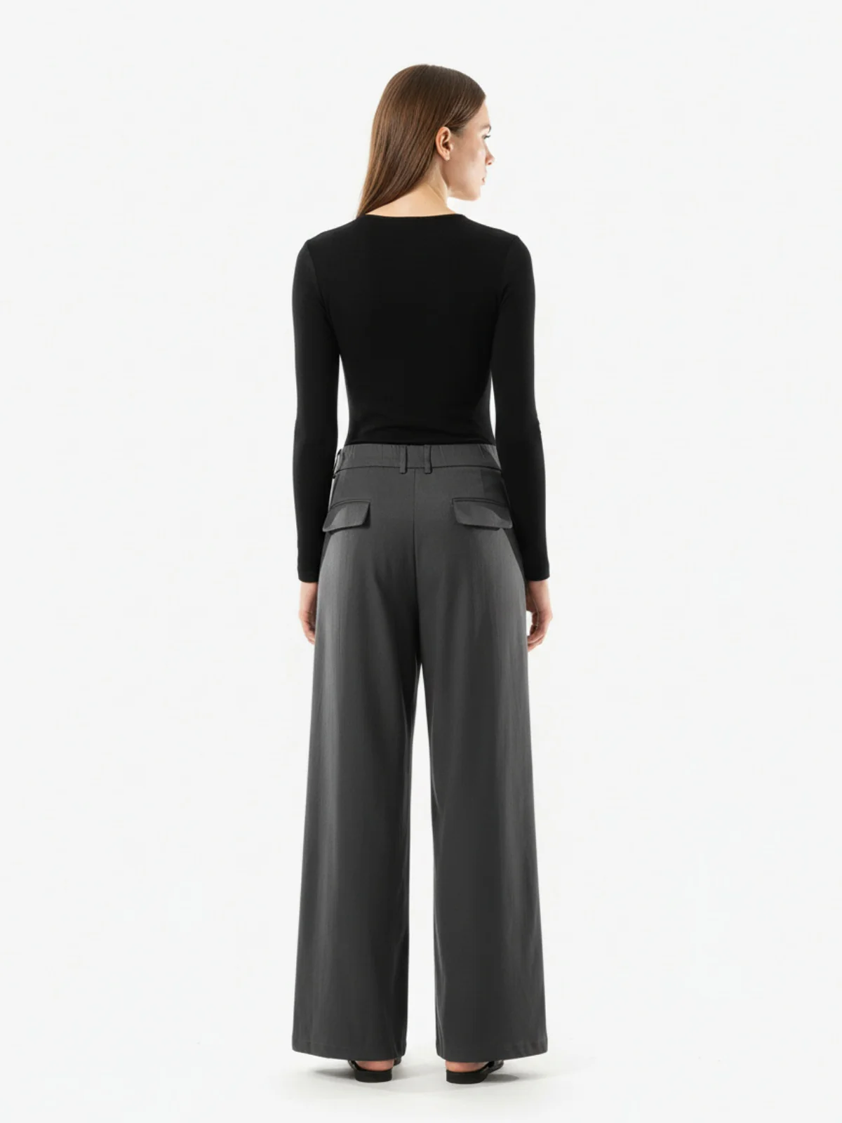 Pleated Drape Bootcut Suit Pants - Image 5