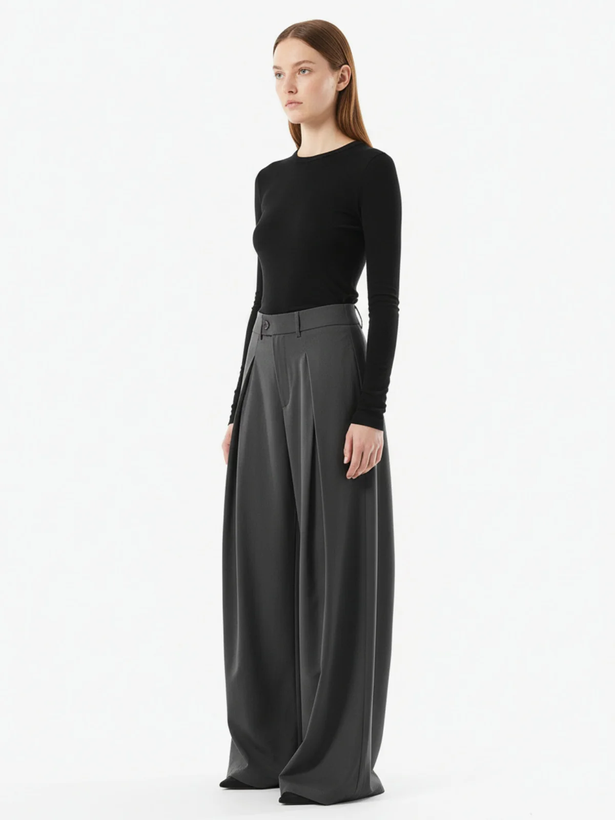Pleated Drape Bootcut Suit Pants - Image 6