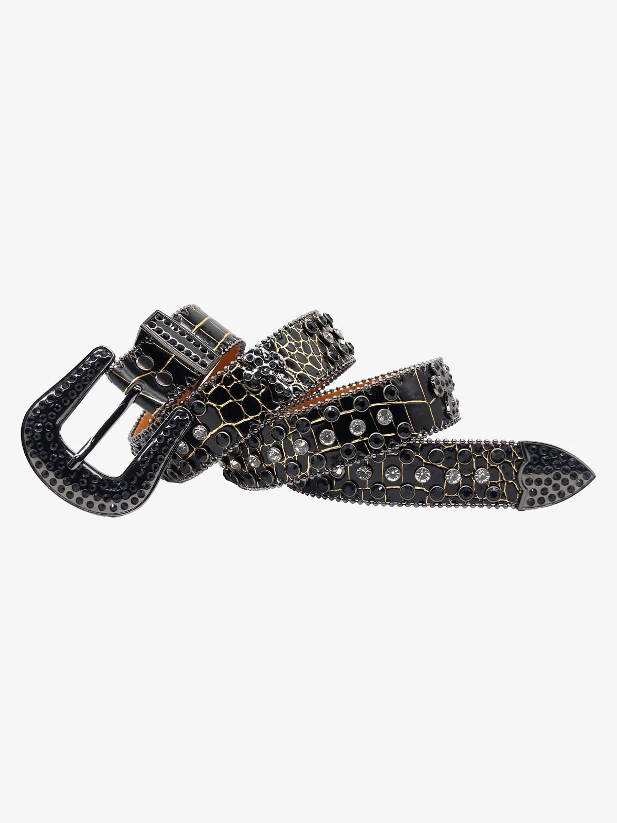 Punk Style Leather Hotflix  Rhinestone Belt - Image 5