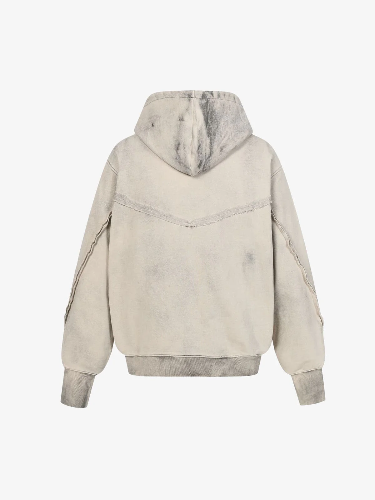 Retro Asymmetric Zip Up Deconstructed Hoodie - Image 7