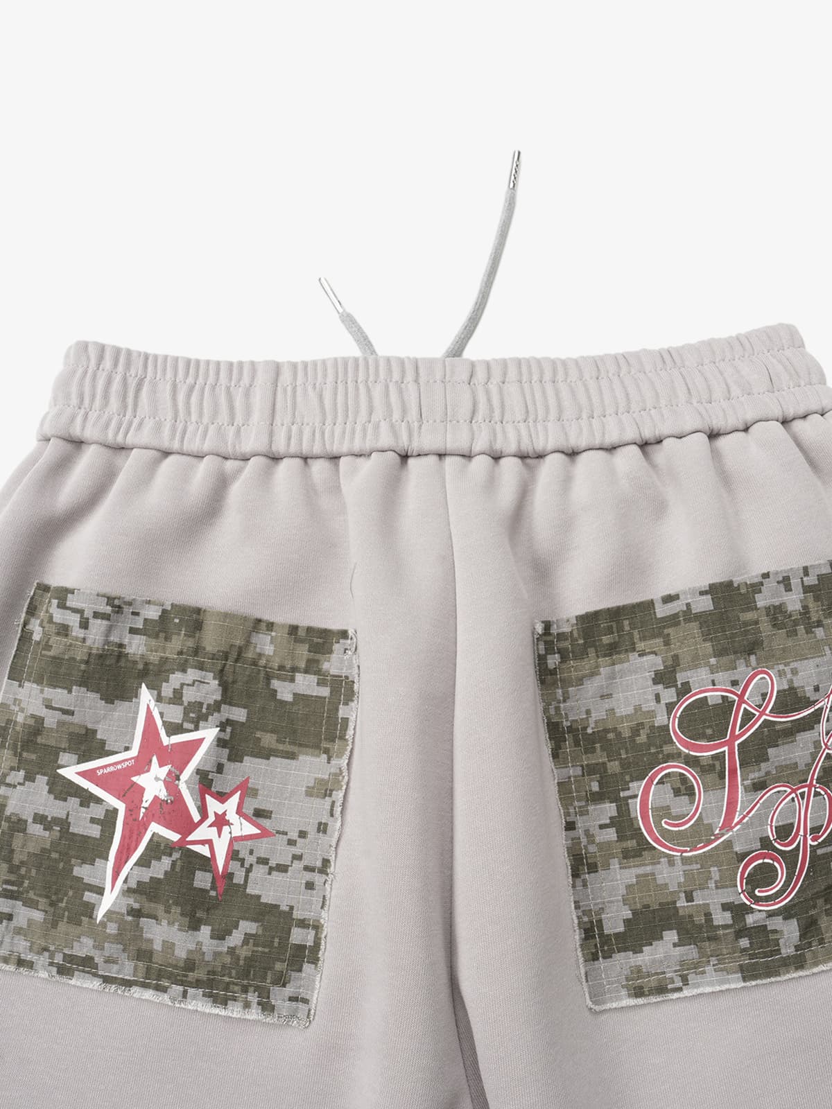 Retro Camouflage Star Patch Colorblock Casual Pants - Image 4