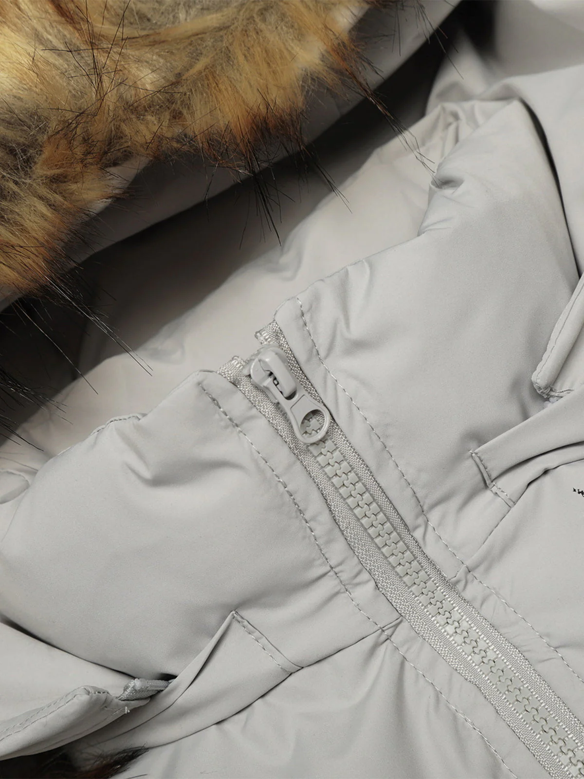 Retro Dark Print Faux Fur Collar Quilted Jacket - Image 10