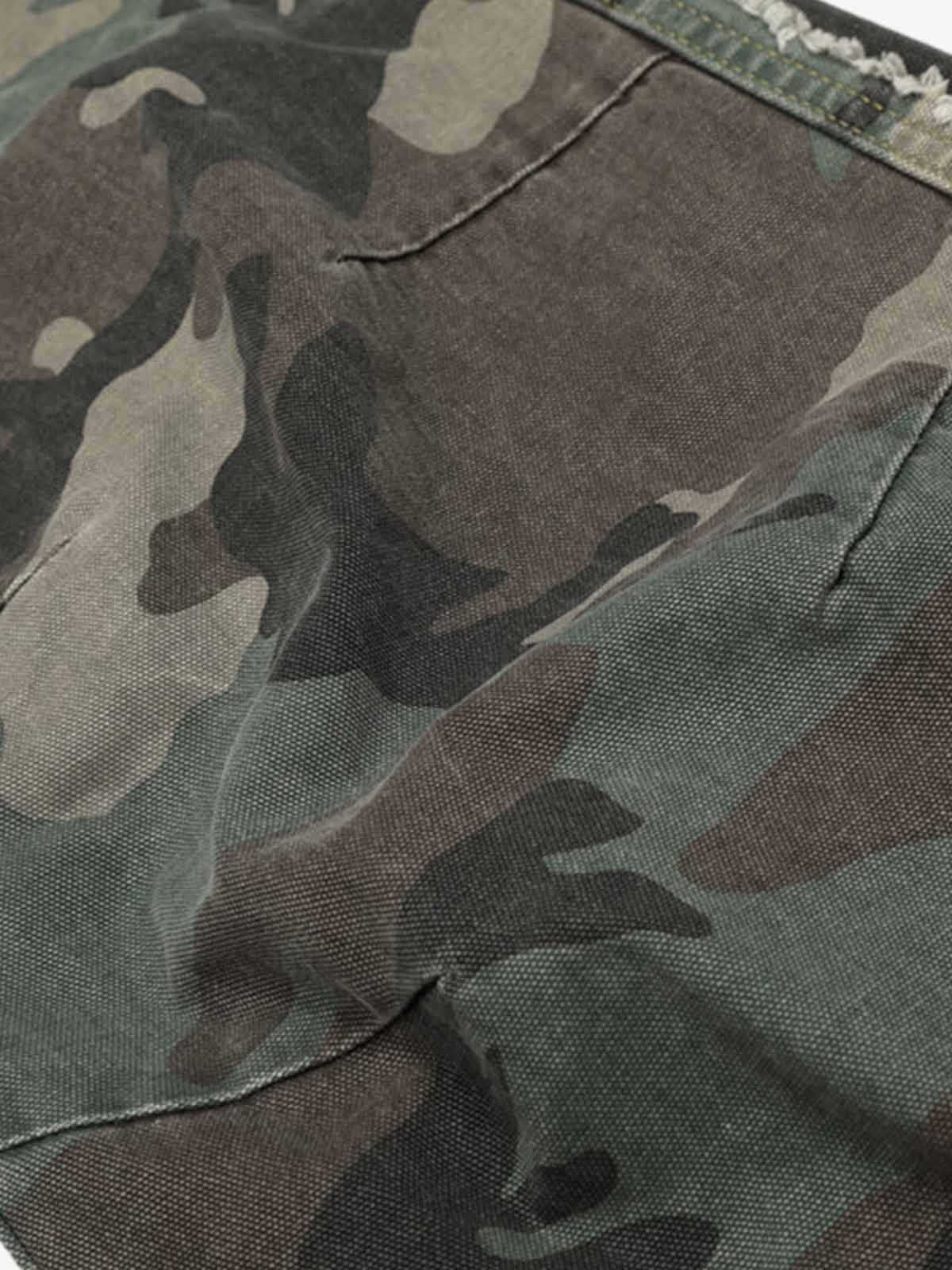 Retro Double Waist Camouflage Barrel Jeans - Image 10
