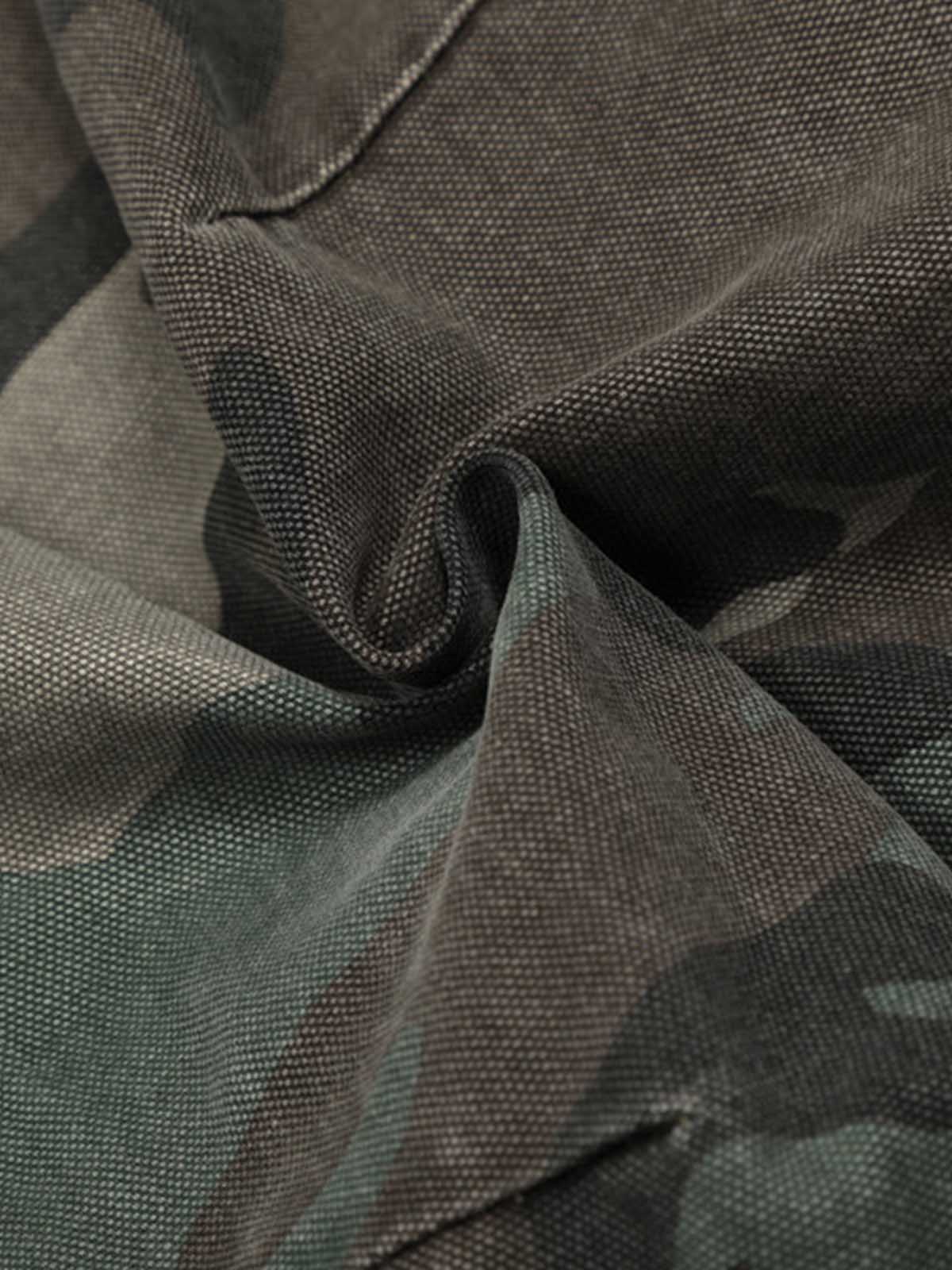 Retro Double Waist Camouflage Barrel Jeans - Image 11