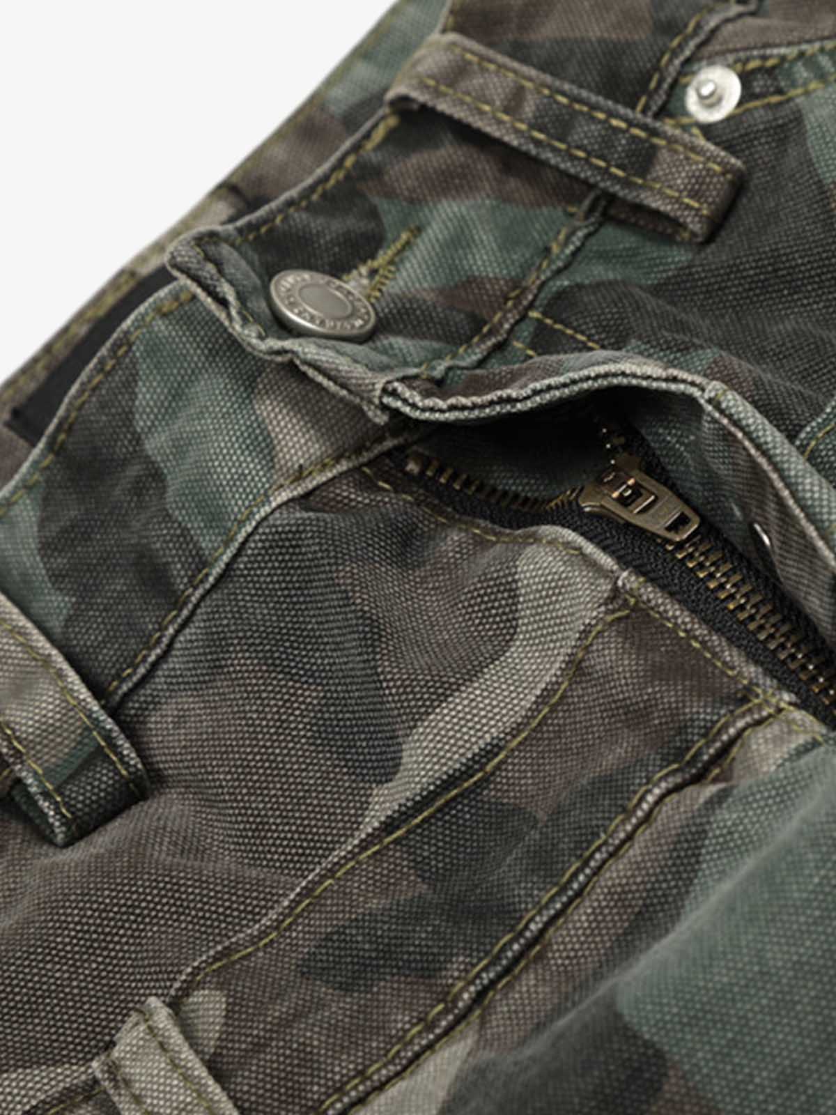 Retro Double Waist Camouflage Barrel Jeans - Image 15