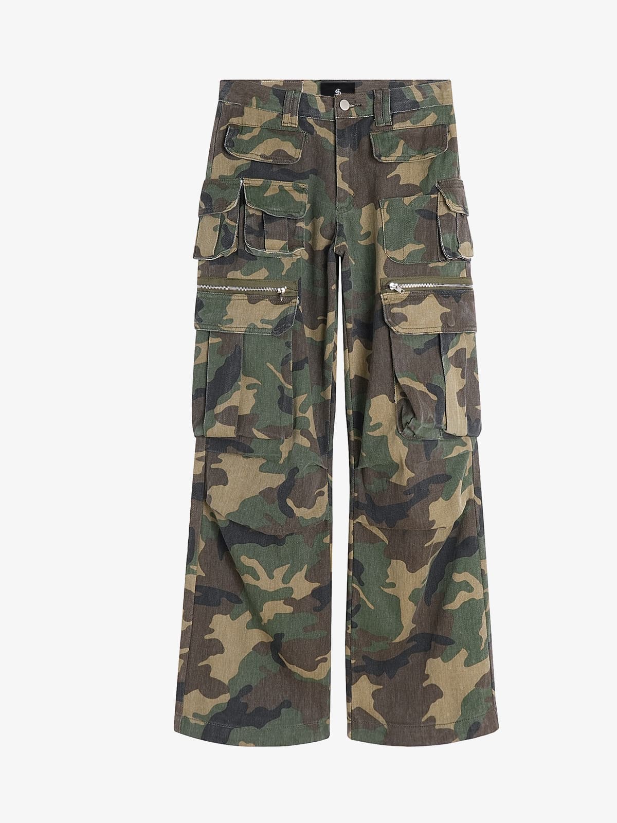 Retro Forest Camouflage Multi-Pocket Cargo Pants