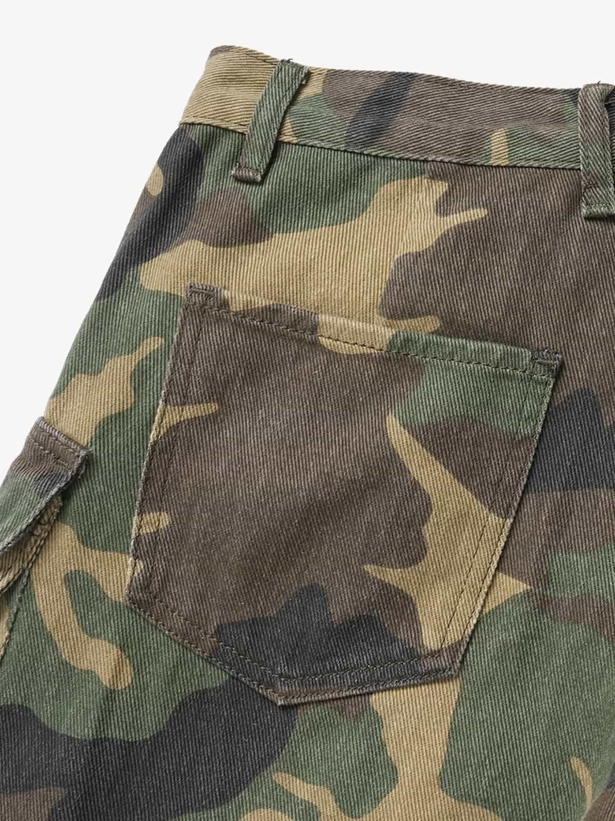Retro Forest Camouflage Multi-Pocket Cargo Pants - Image 4
