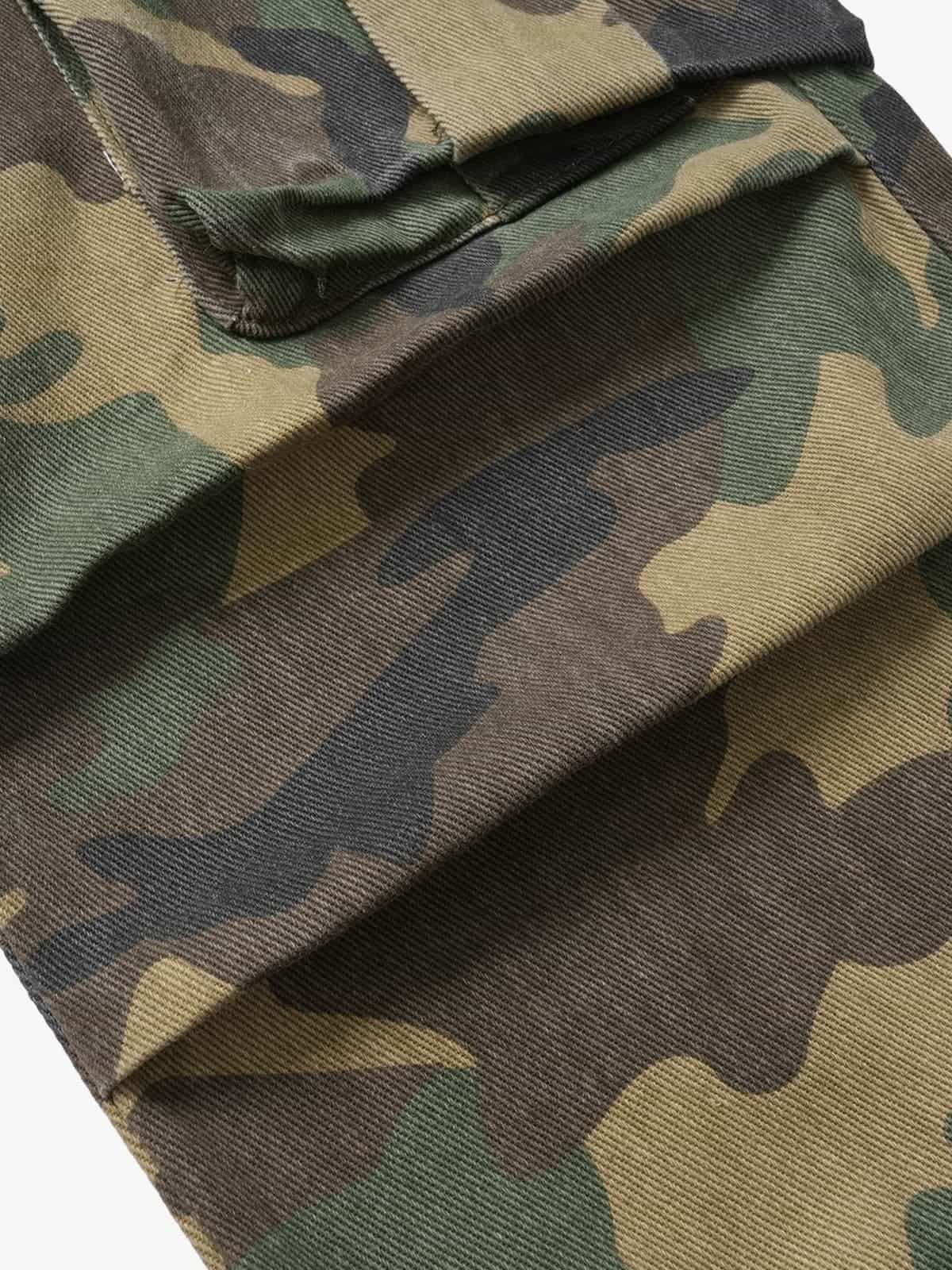 Retro Forest Camouflage Multi-Pocket Cargo Pants - Image 5