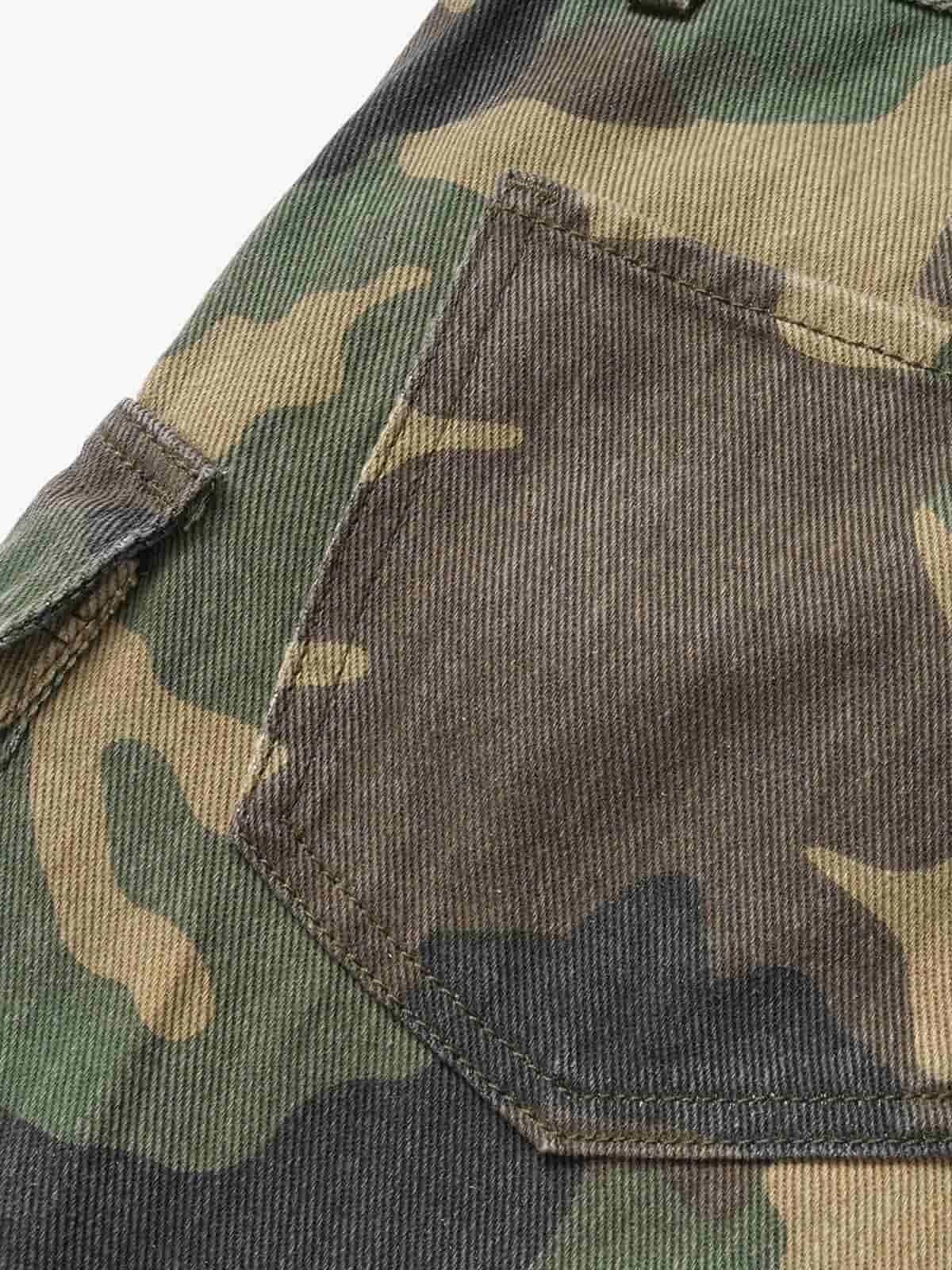 Retro Forest Camouflage Multi-Pocket Cargo Pants - Image 6