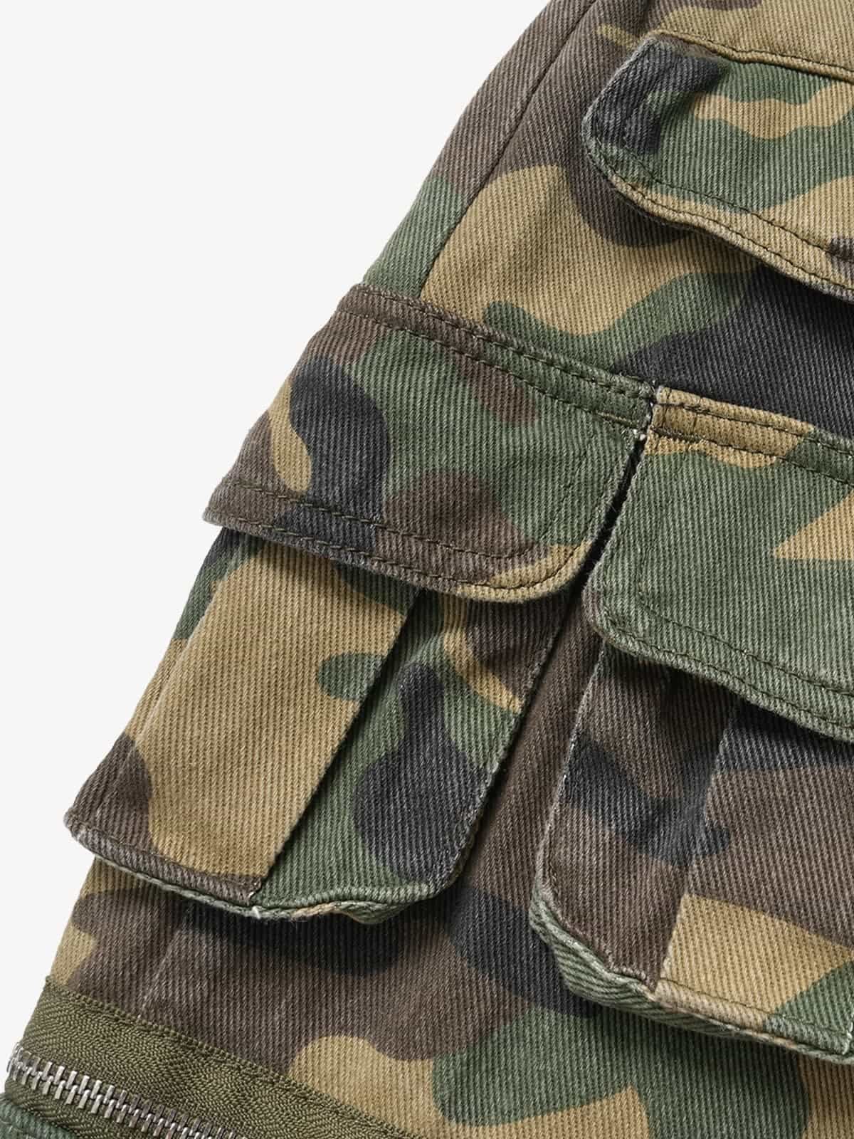 Retro Forest Camouflage Multi-Pocket Cargo Pants - Image 7