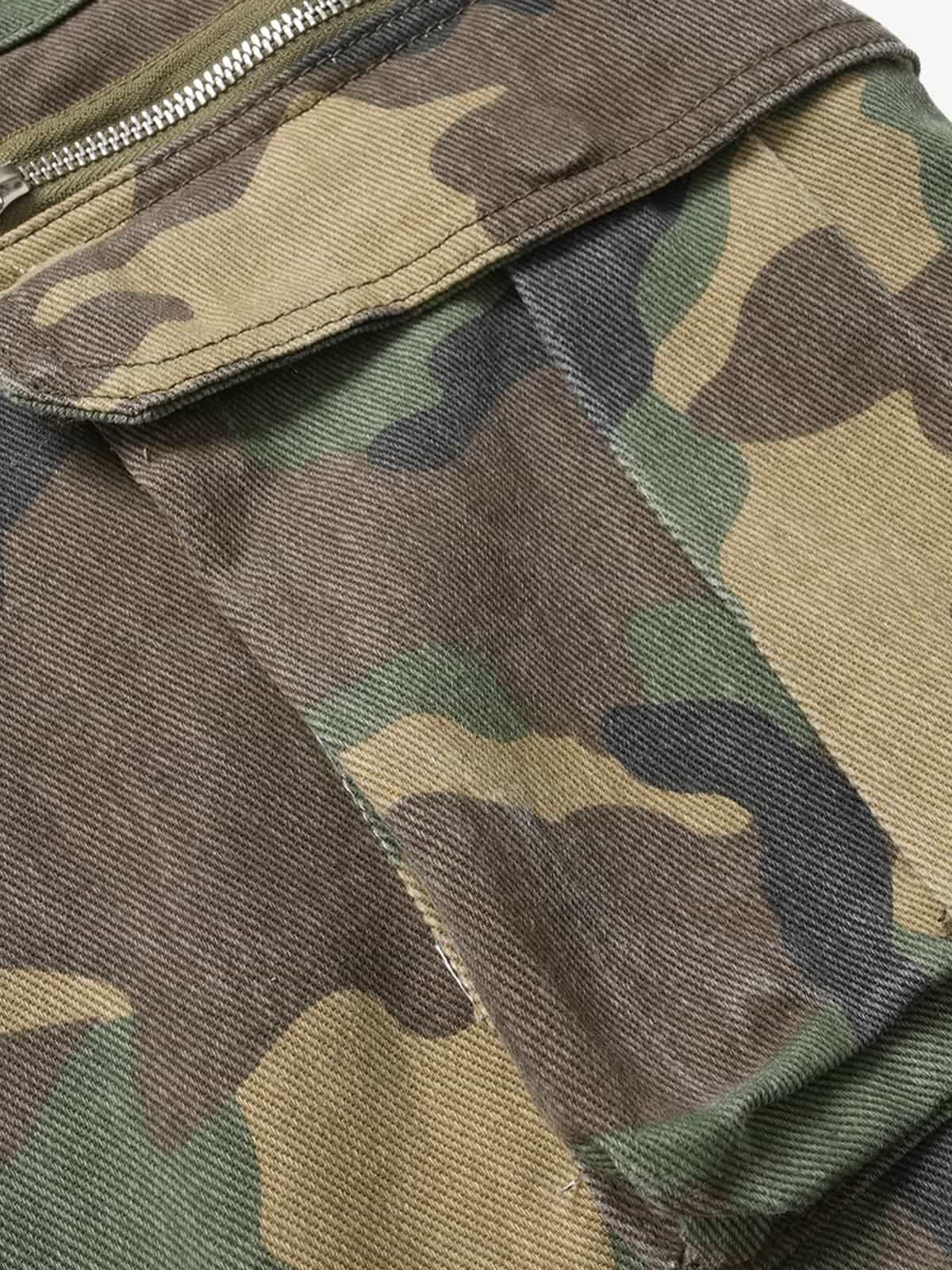 Retro Forest Camouflage Multi-Pocket Cargo Pants - Image 8